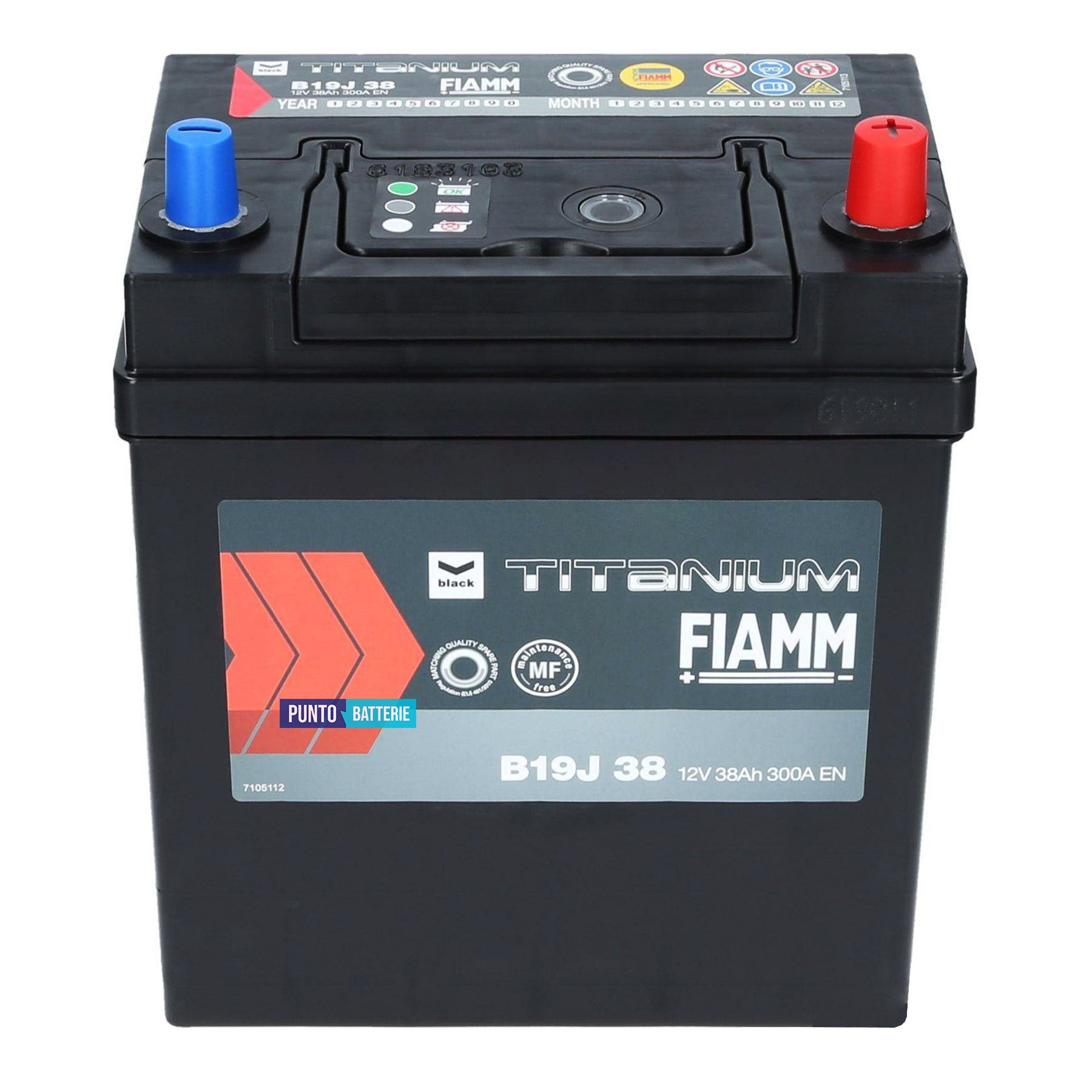 Batteria auto 38ah, 300a, 12v