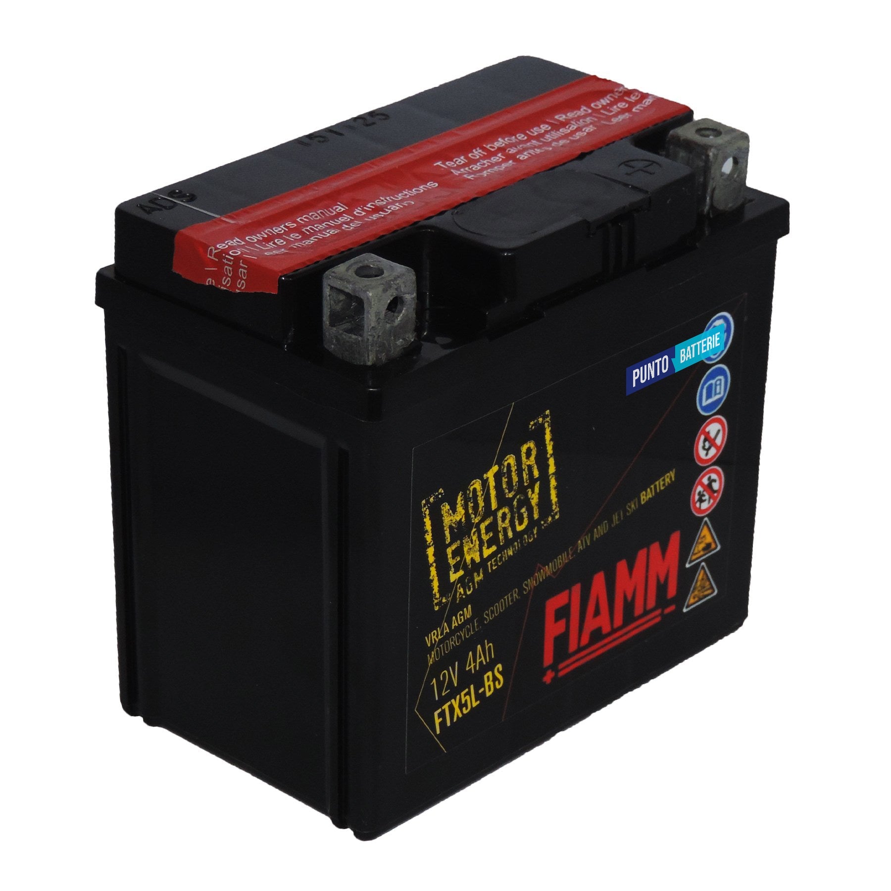 Batteria moto 4ah, 12v