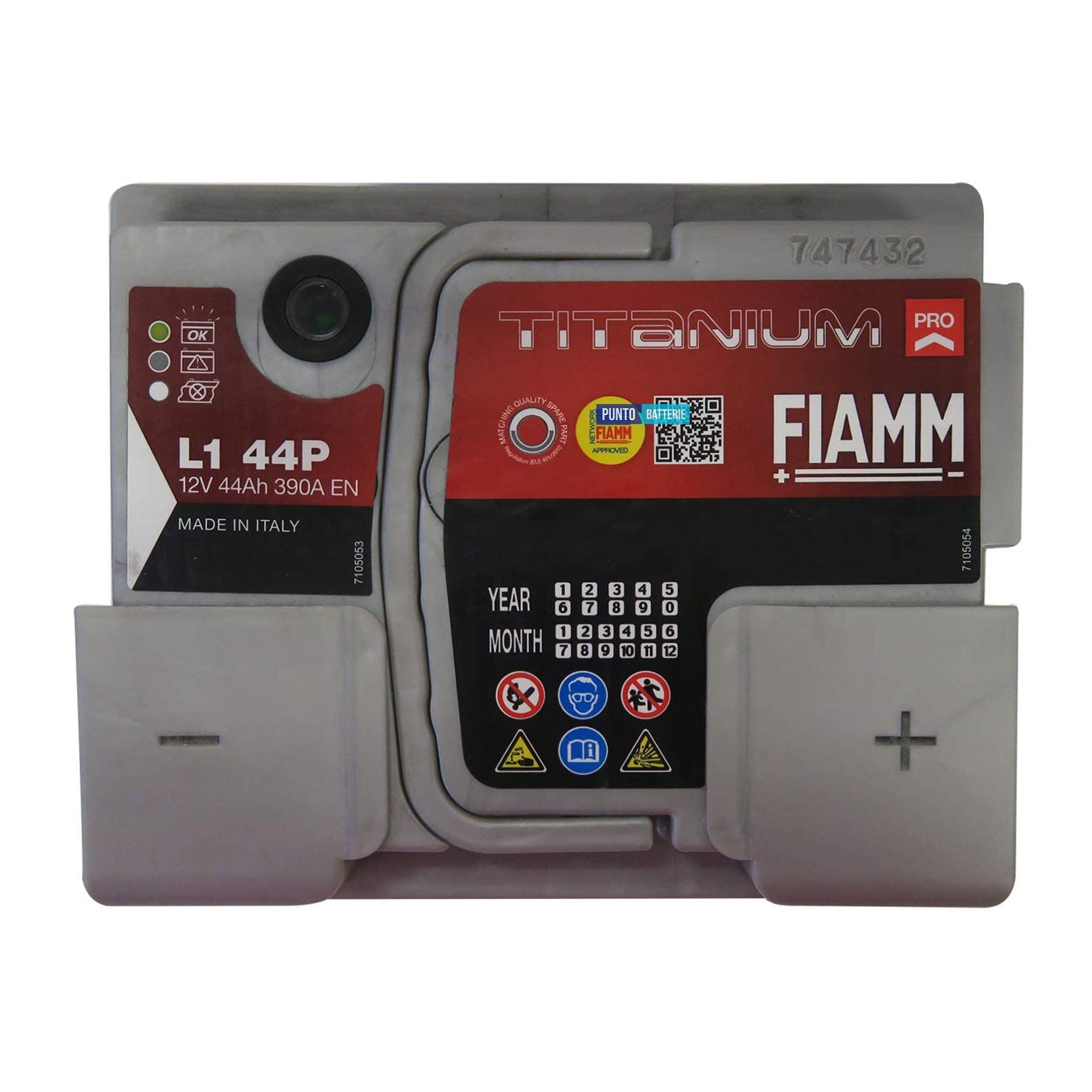 Batteria auto 44ah, 390a, 12v