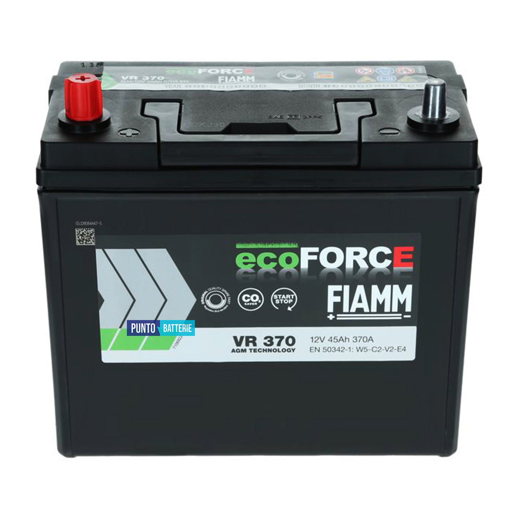 Batteria auto 45ah, 370a, 12v