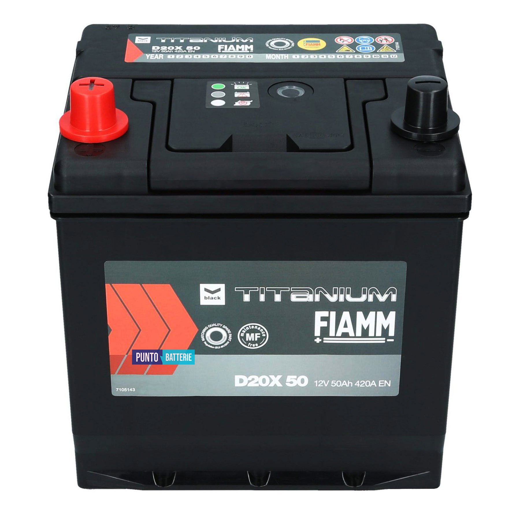 Batteria auto 50ah, 420a, 12v