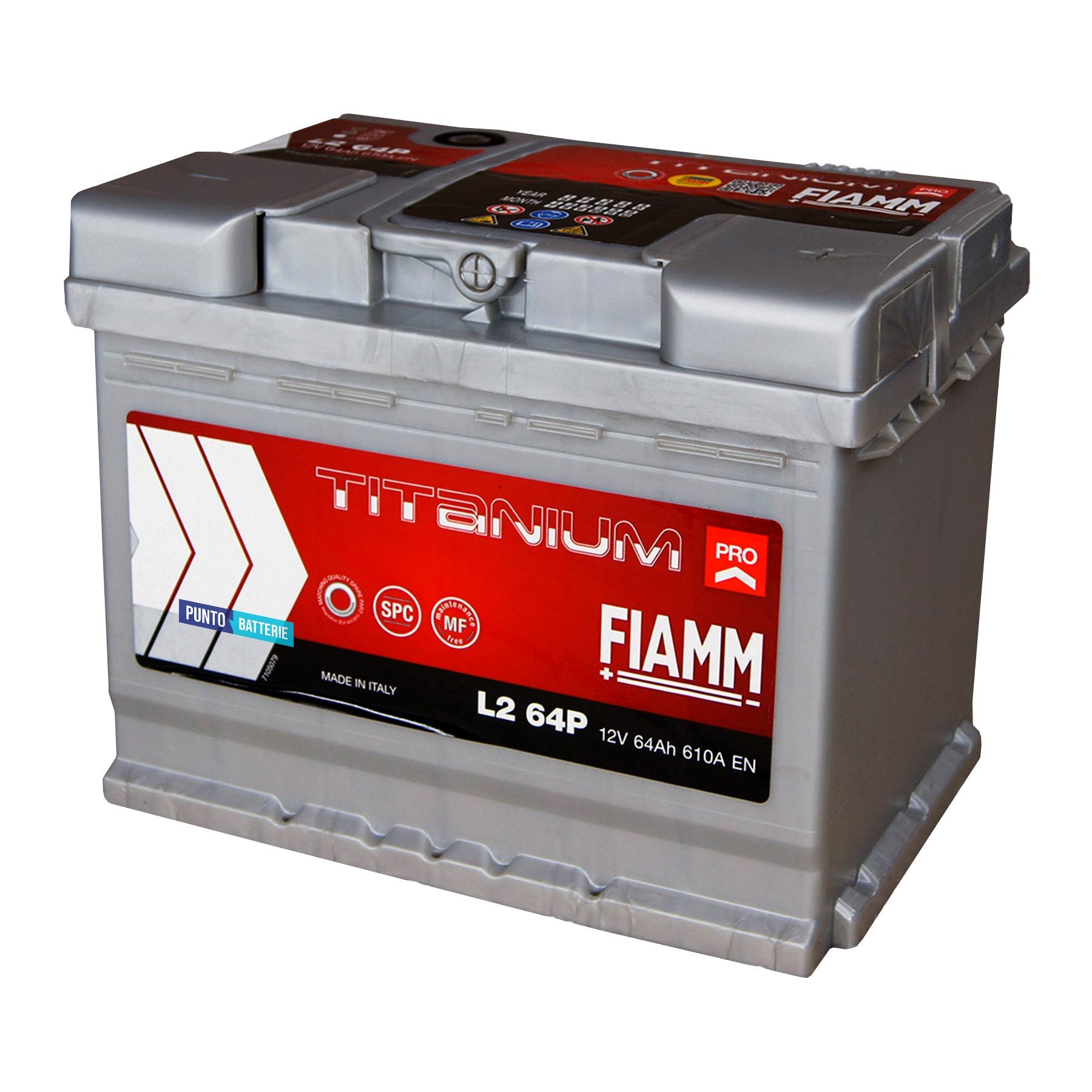 Batteria auto 64ah, 610a, 12v