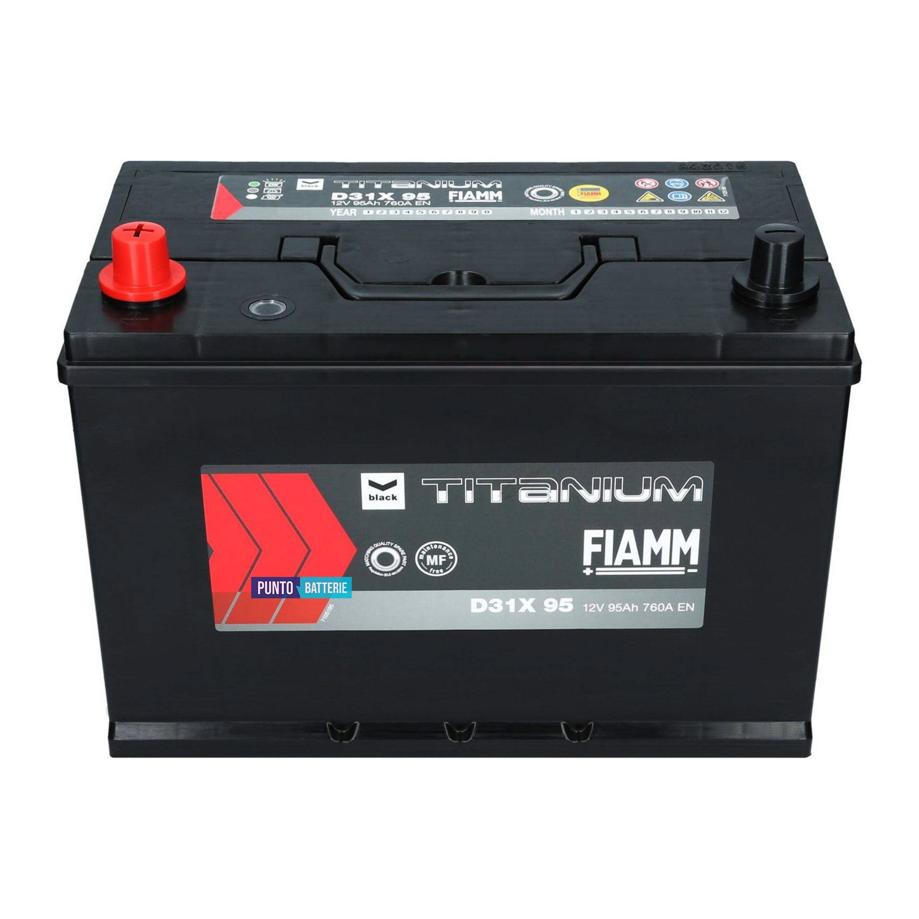 Batteria auto 95ah, 760a, 12v