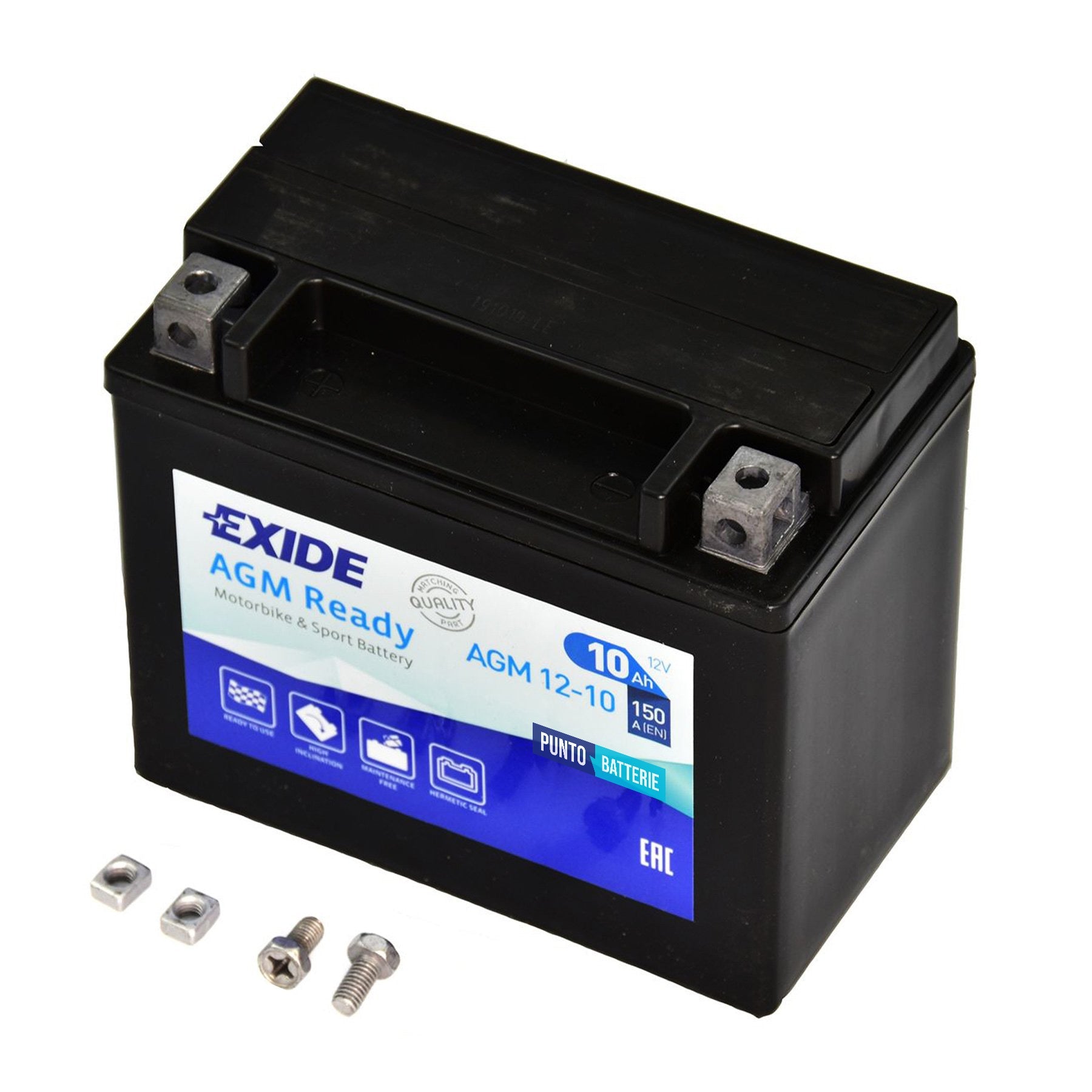 Batteria Exide 10Ah, 12V, 150A , 150x90x130mm