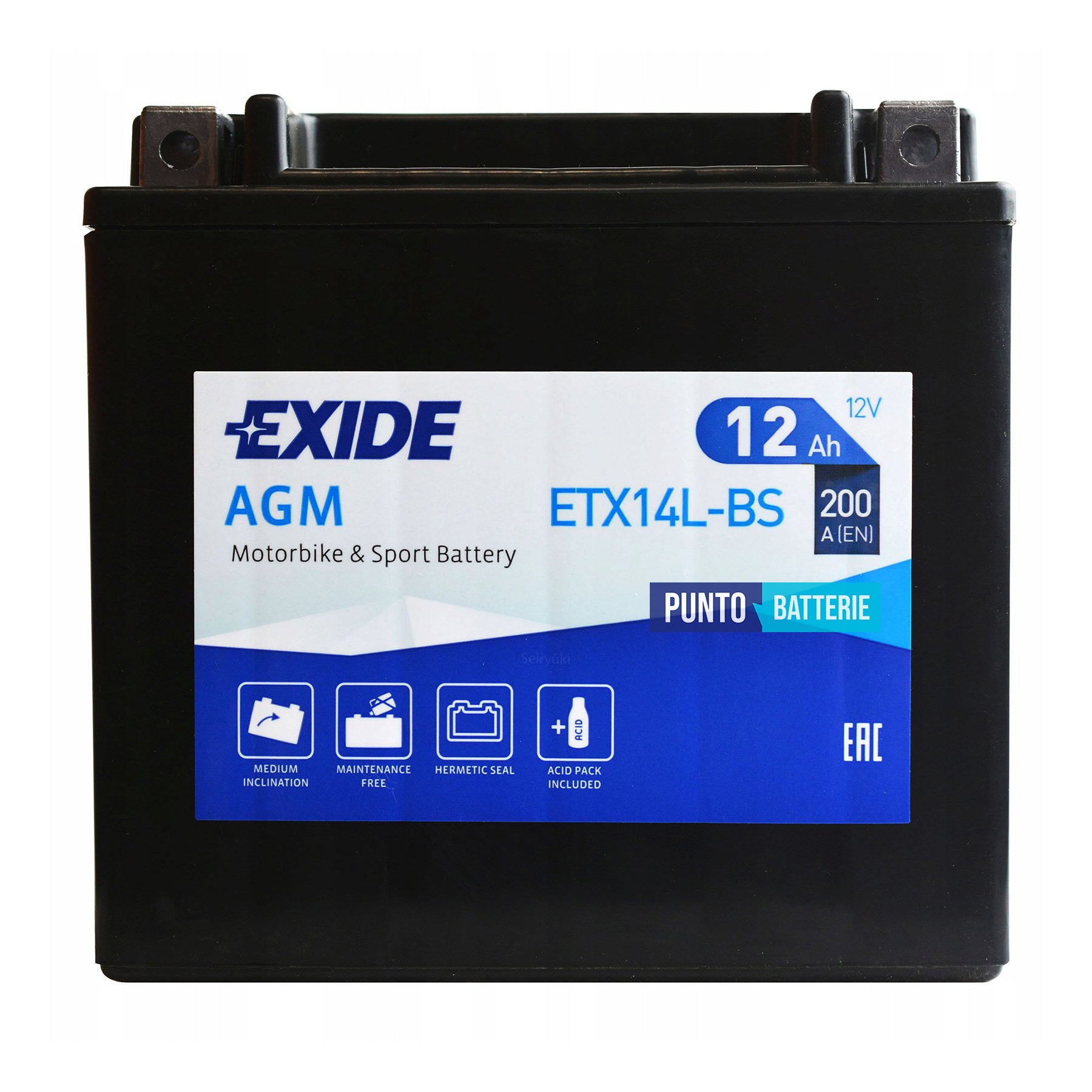 Batteria Exide 12Ah, 12V, 200A , 150x90x145mm