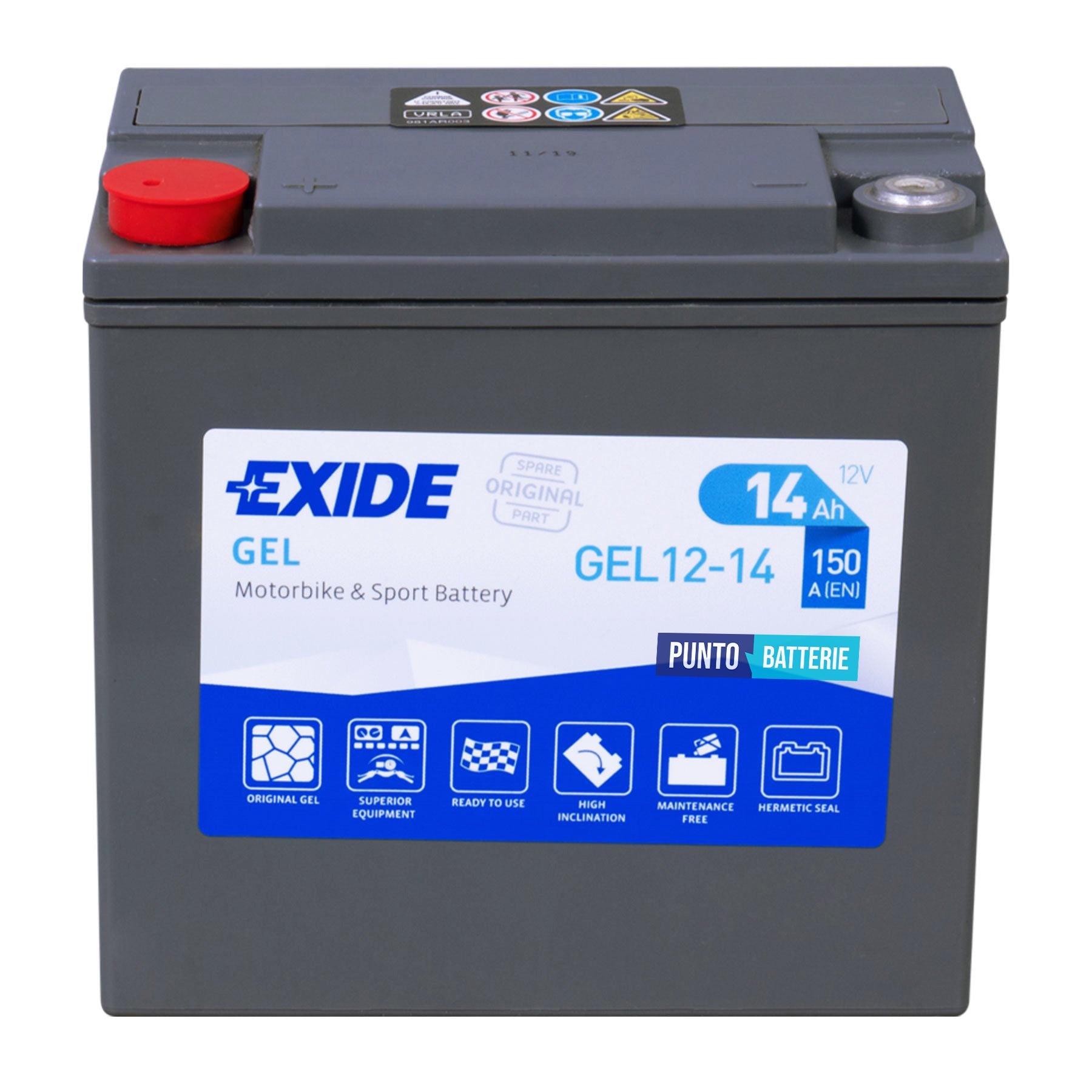 Batteria Exide 14Ah, 12V, 150A , 150x90x145mm