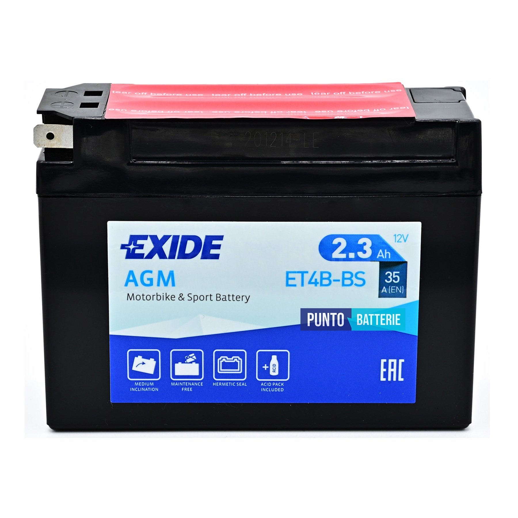 Batteria Exide 2Ah, 12V, 35A , 113x38x85mm