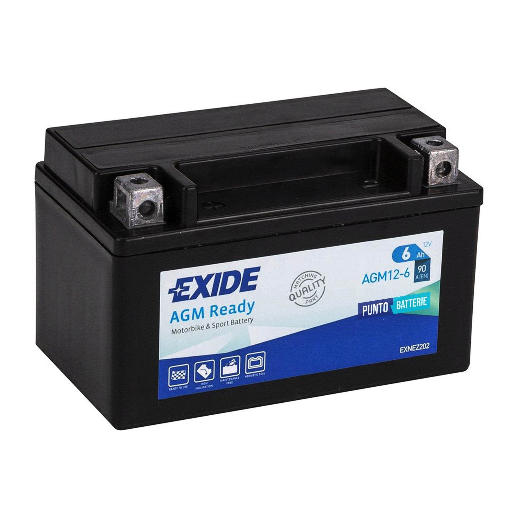 Batteria Exide 6Ah, 12V, 90A , 150x90x95mm