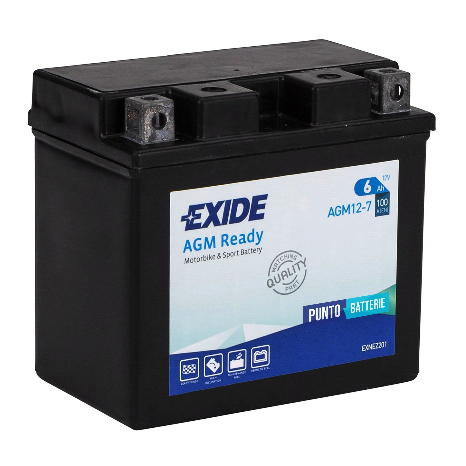 Batteria Exide 6Ah, 12V, 100A , 115x70x105mm