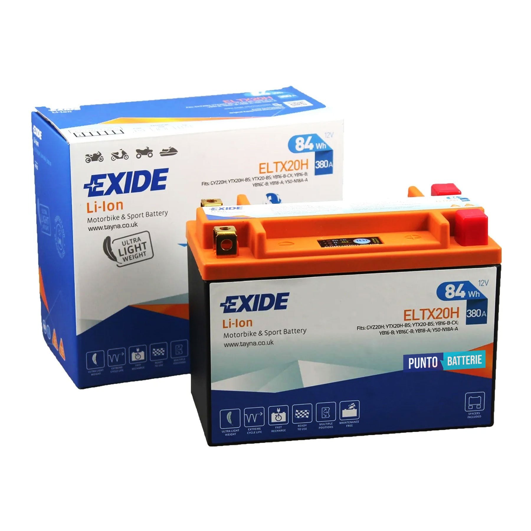 Batteria Exide 7Ah, 12V, 380A , 175x90x130mm