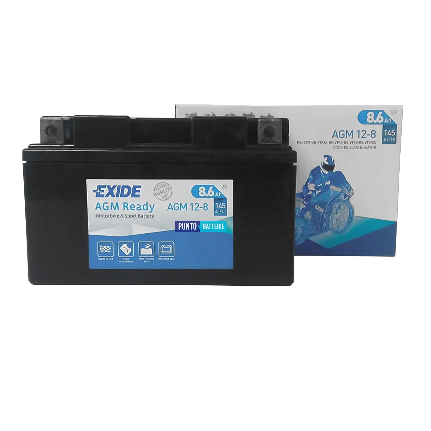 Batteria Exide 8Ah, 12V, 145A , 150x90x95mm