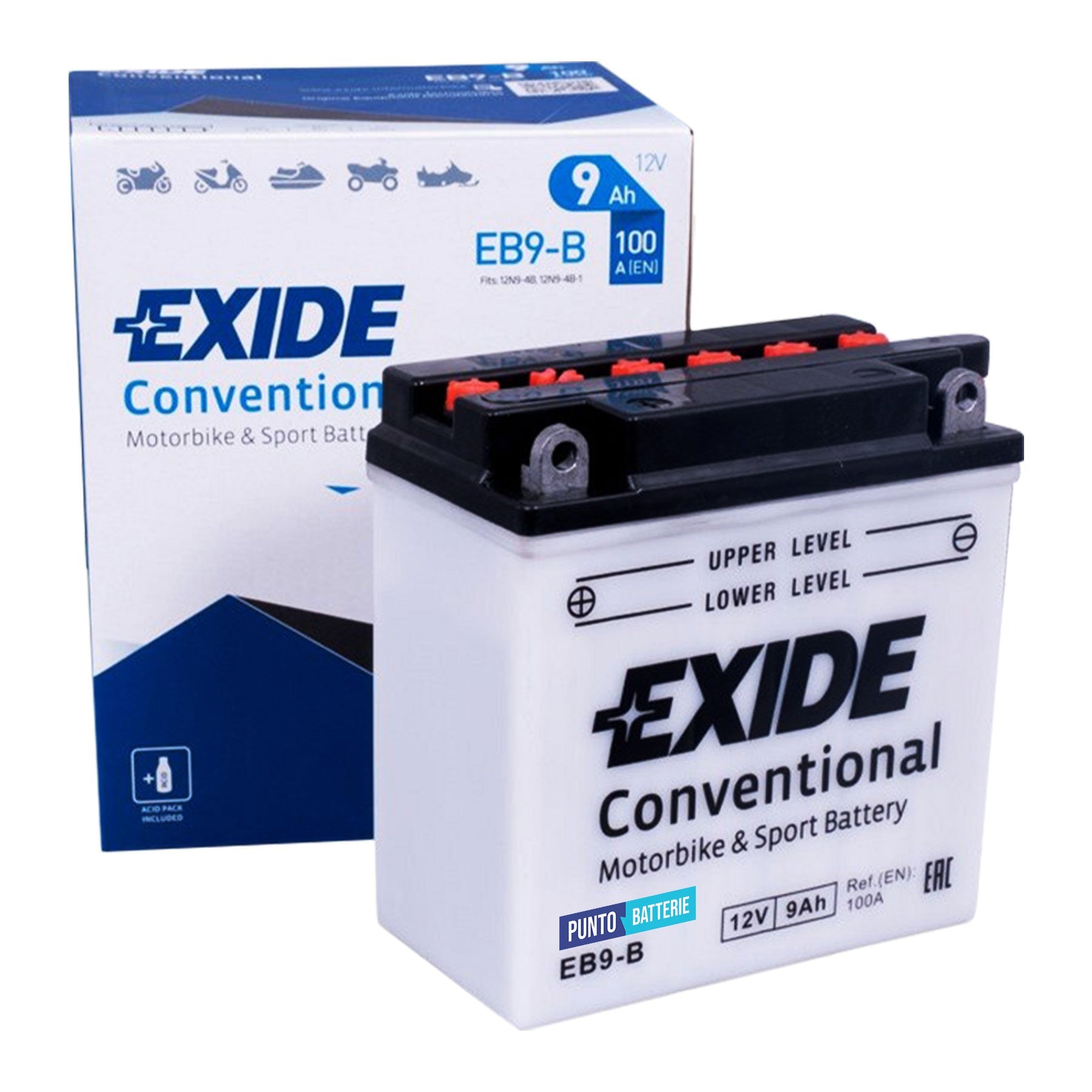 Batteria Exide 9Ah, 12V, 100A , 135x75x140mm