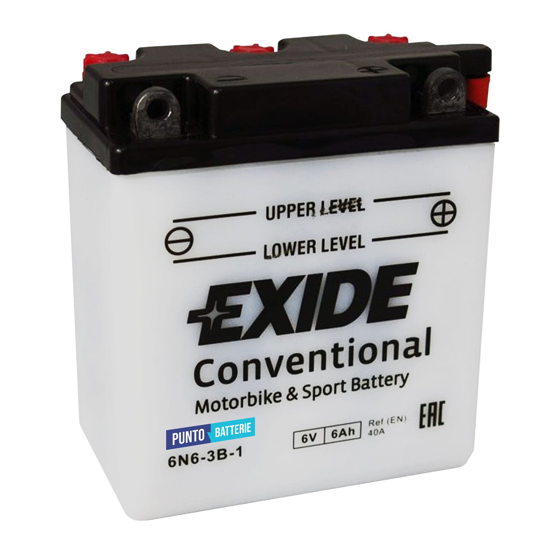 Batteria Exide 6Ah, 6V, 40A , 98x56x110mm