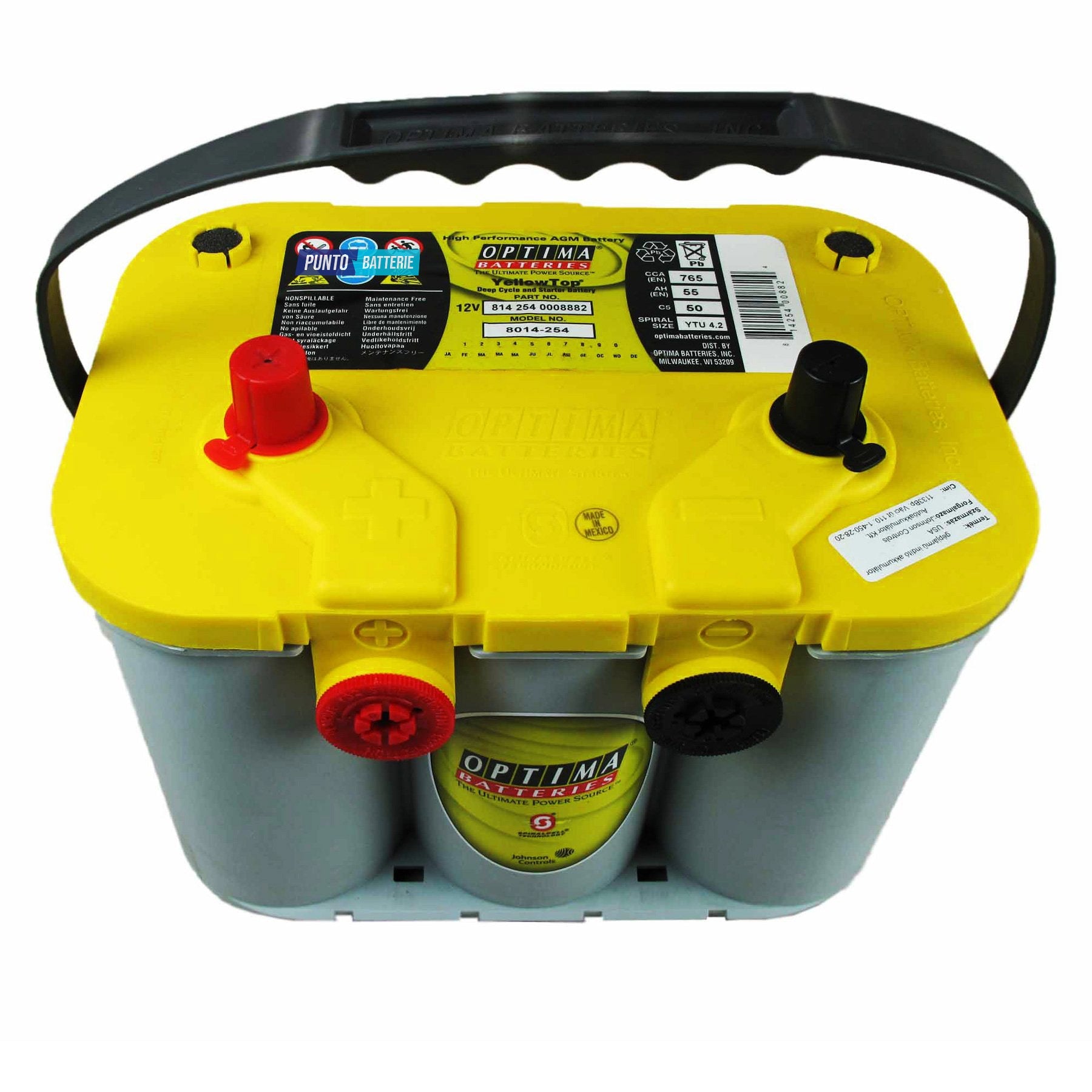 Batteria auto 55ah, 765a, 12v