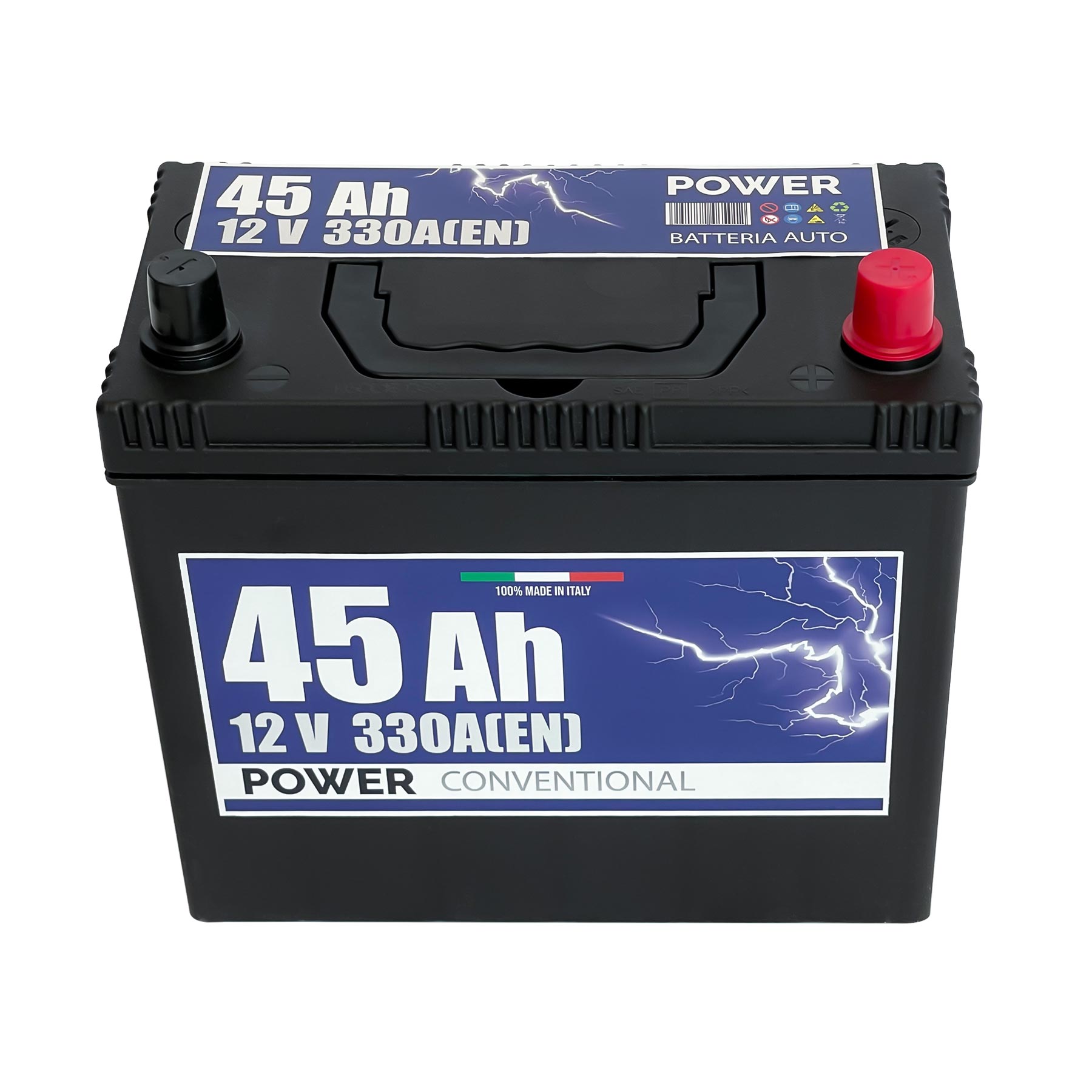 Batteria auto 45ah, 330a, 12v