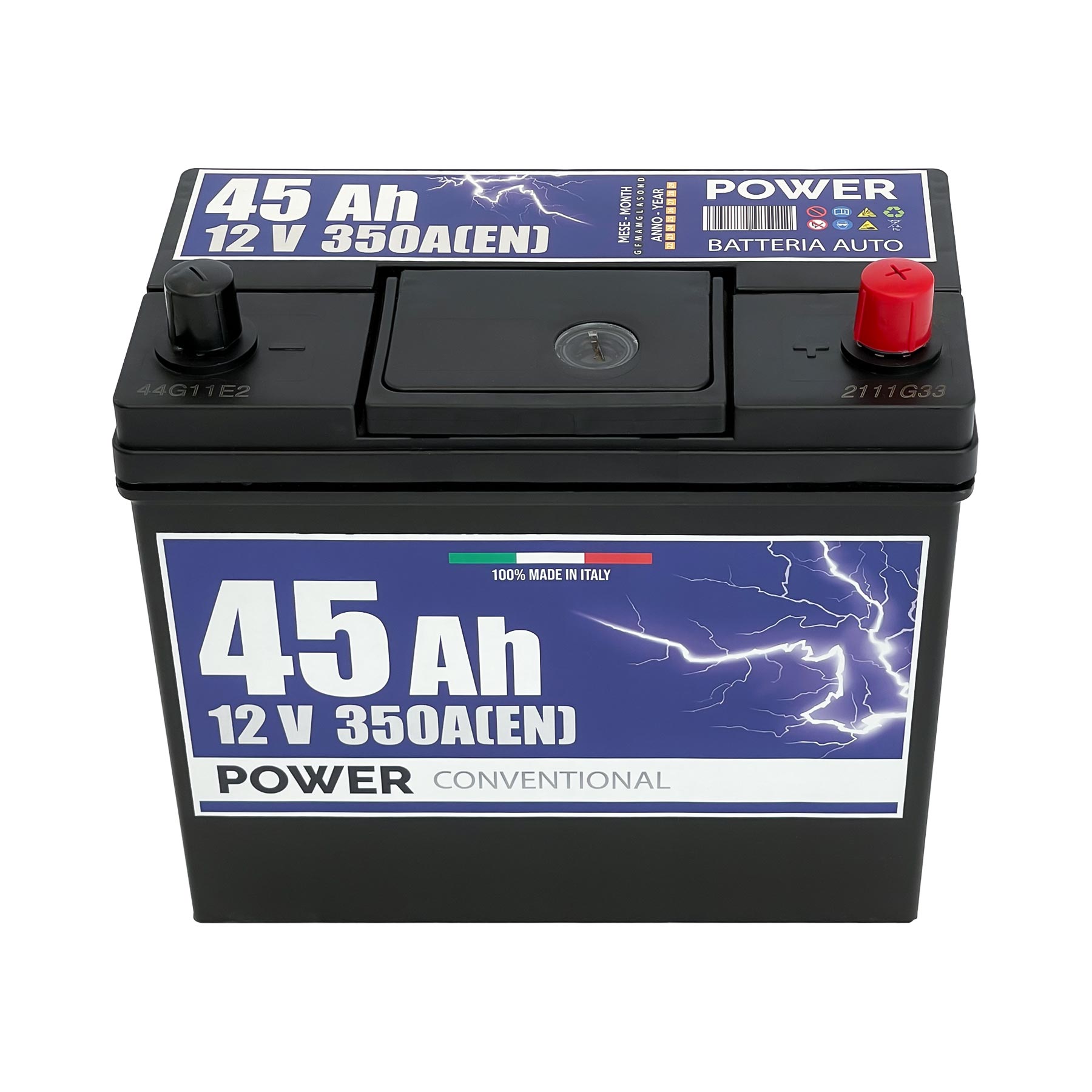 Batteria auto 45ah, 350a, 12v