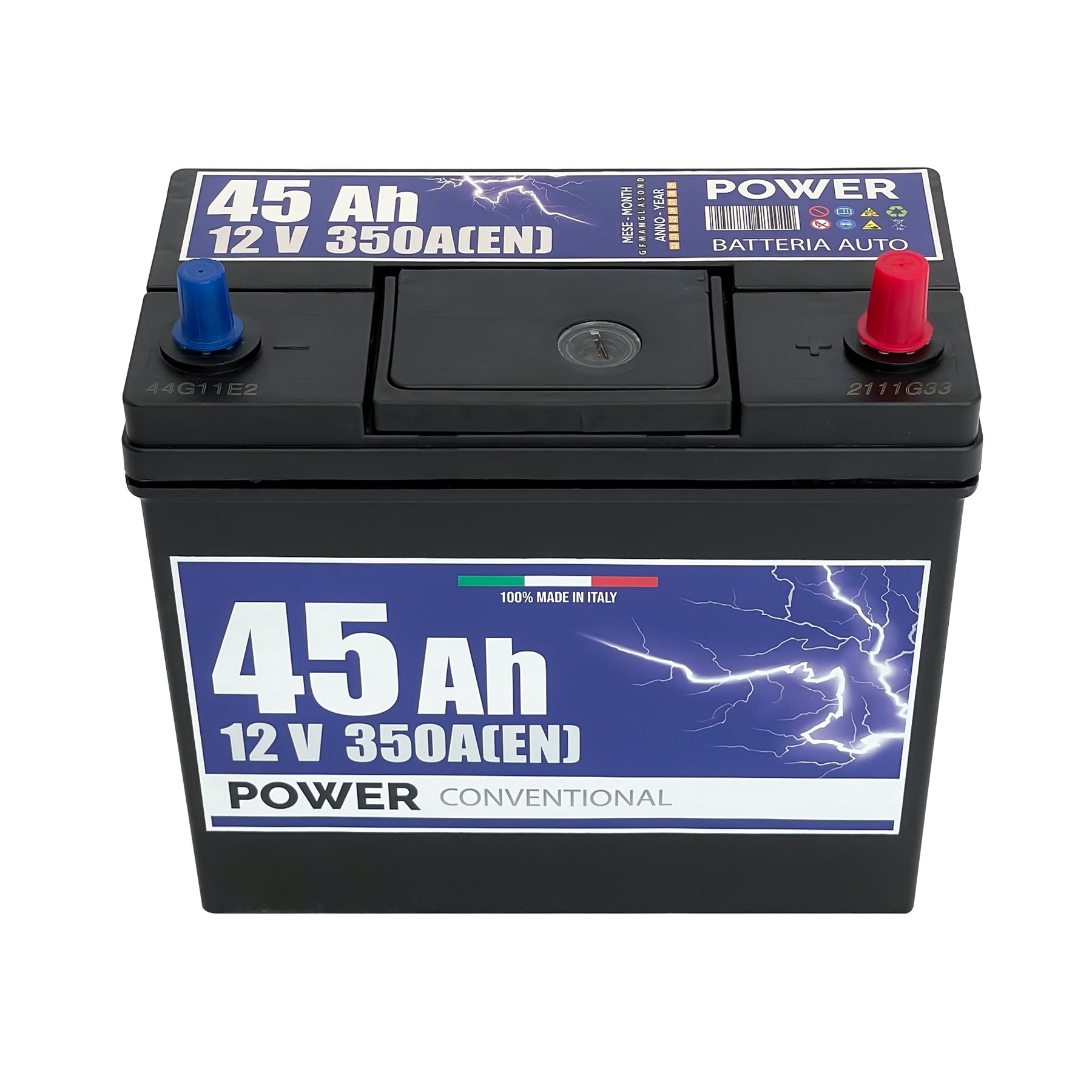 Batteria auto 45ah, 350a, 12v