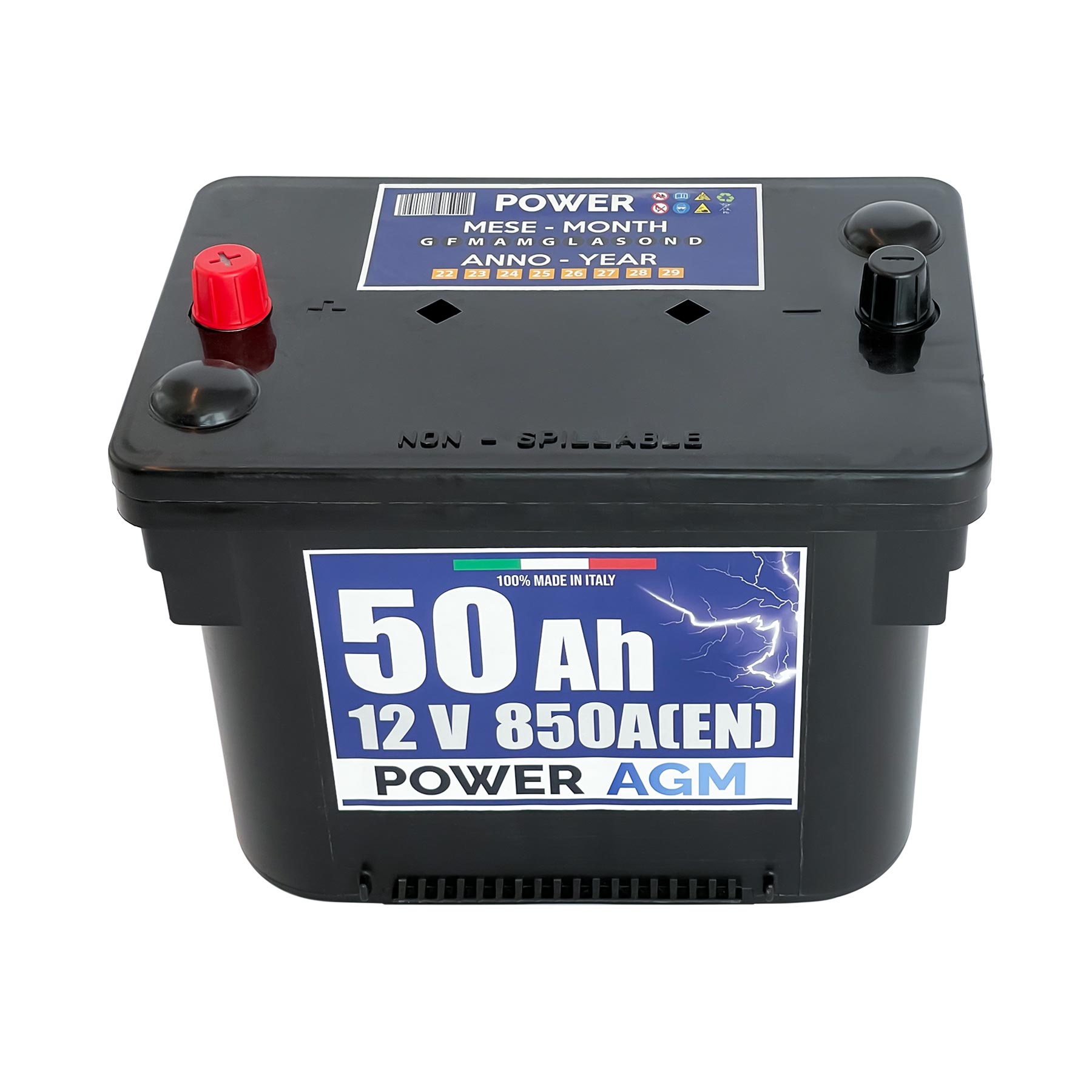 Batteria auto 50ah, 850a, 12v