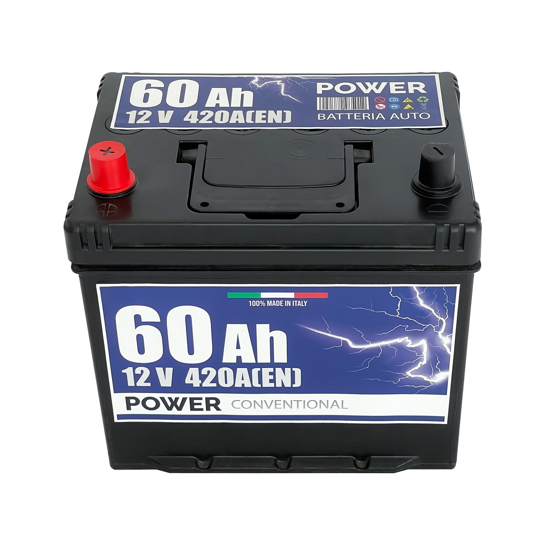 Batteria auto 60ah, 420a, 12v