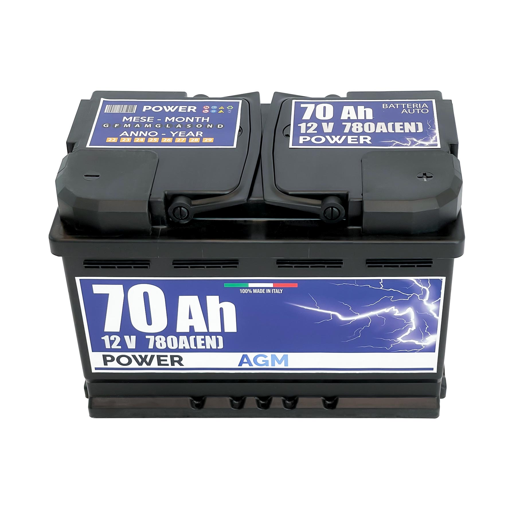 Batteria auto 70ah, 780a, 12v