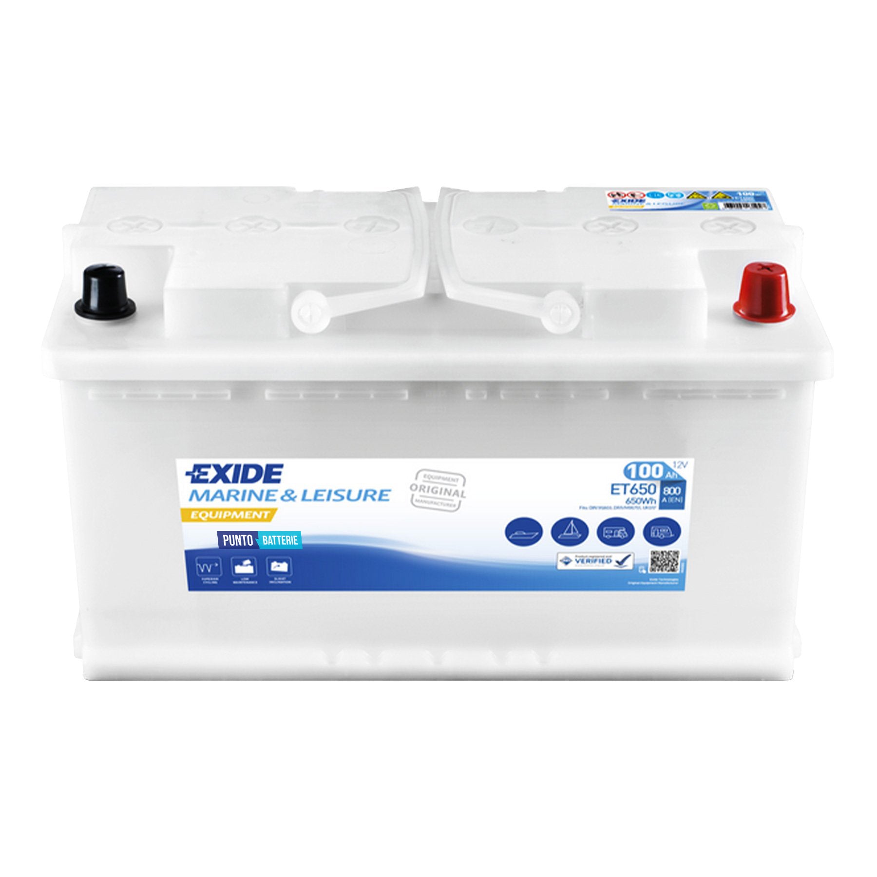 Batteria Exide 100Ah, 12V, 353x175x190mm