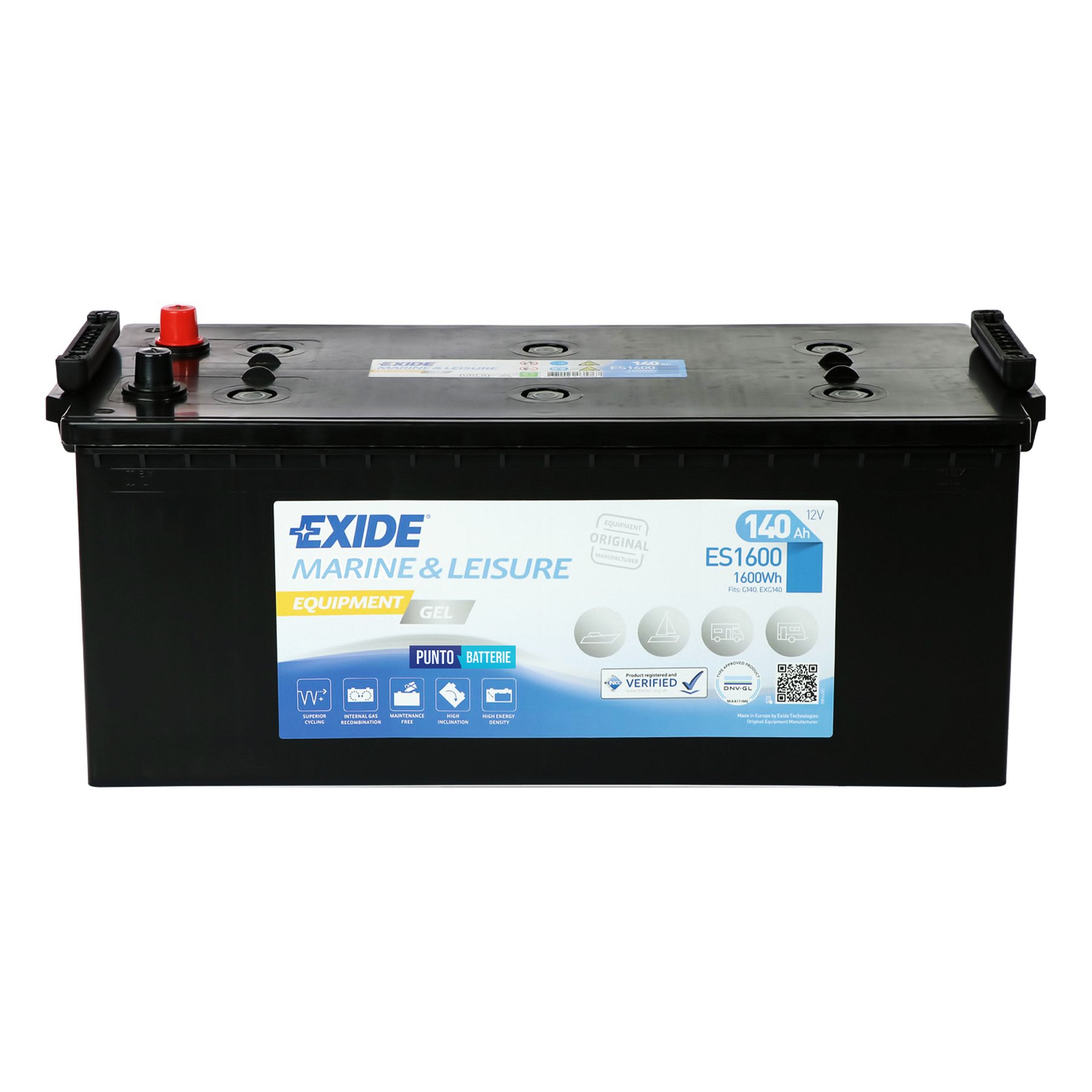 Batteria Exide 140Ah, 12V, 513x223x223mm