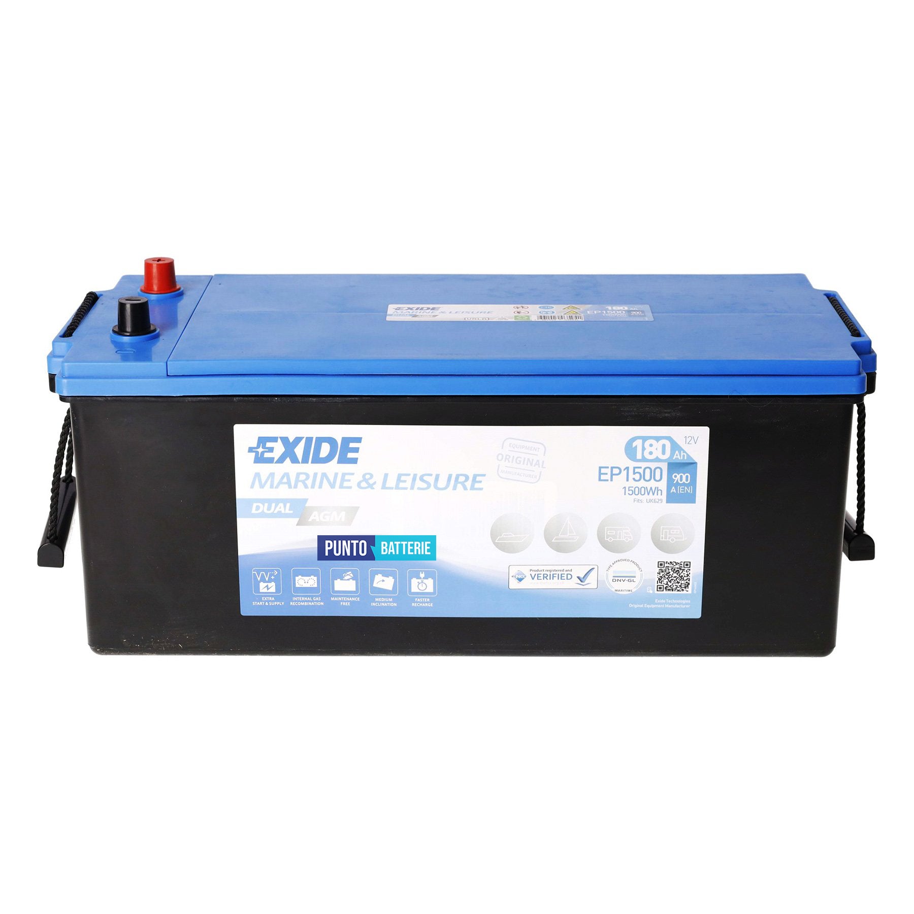 Batteria Exide 180Ah, 12V, 513x223x223mm