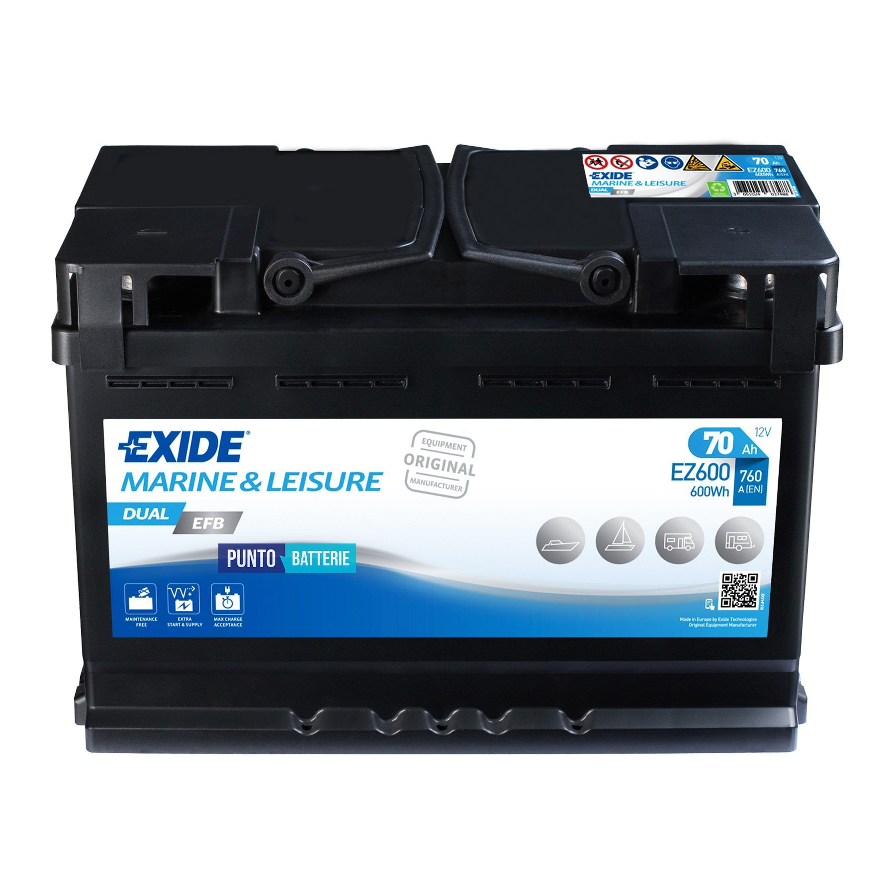 Batteria Exide 70Ah, 12V, 278x175x190mm