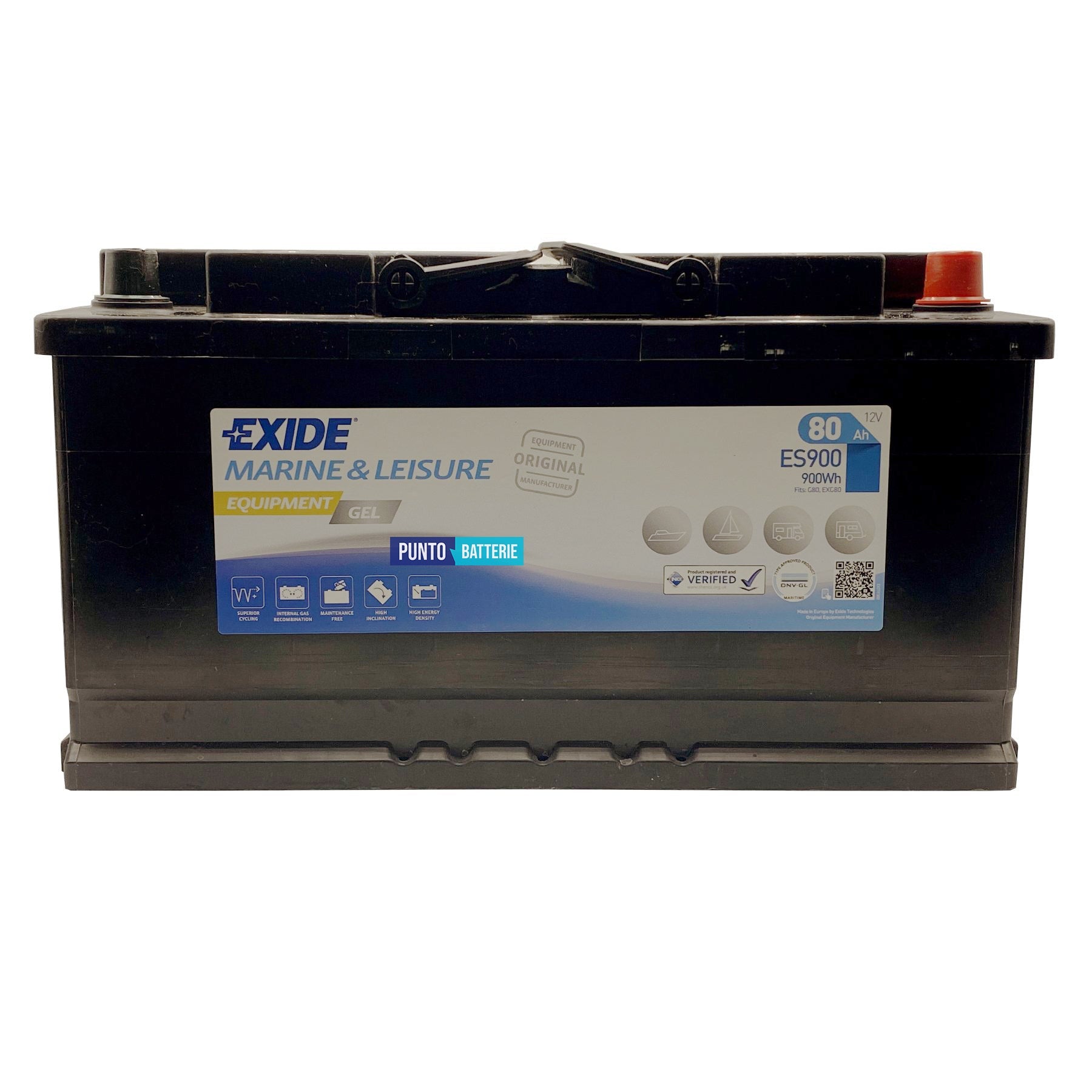 Batteria Exide 80Ah, 12V, 353x175x190mm