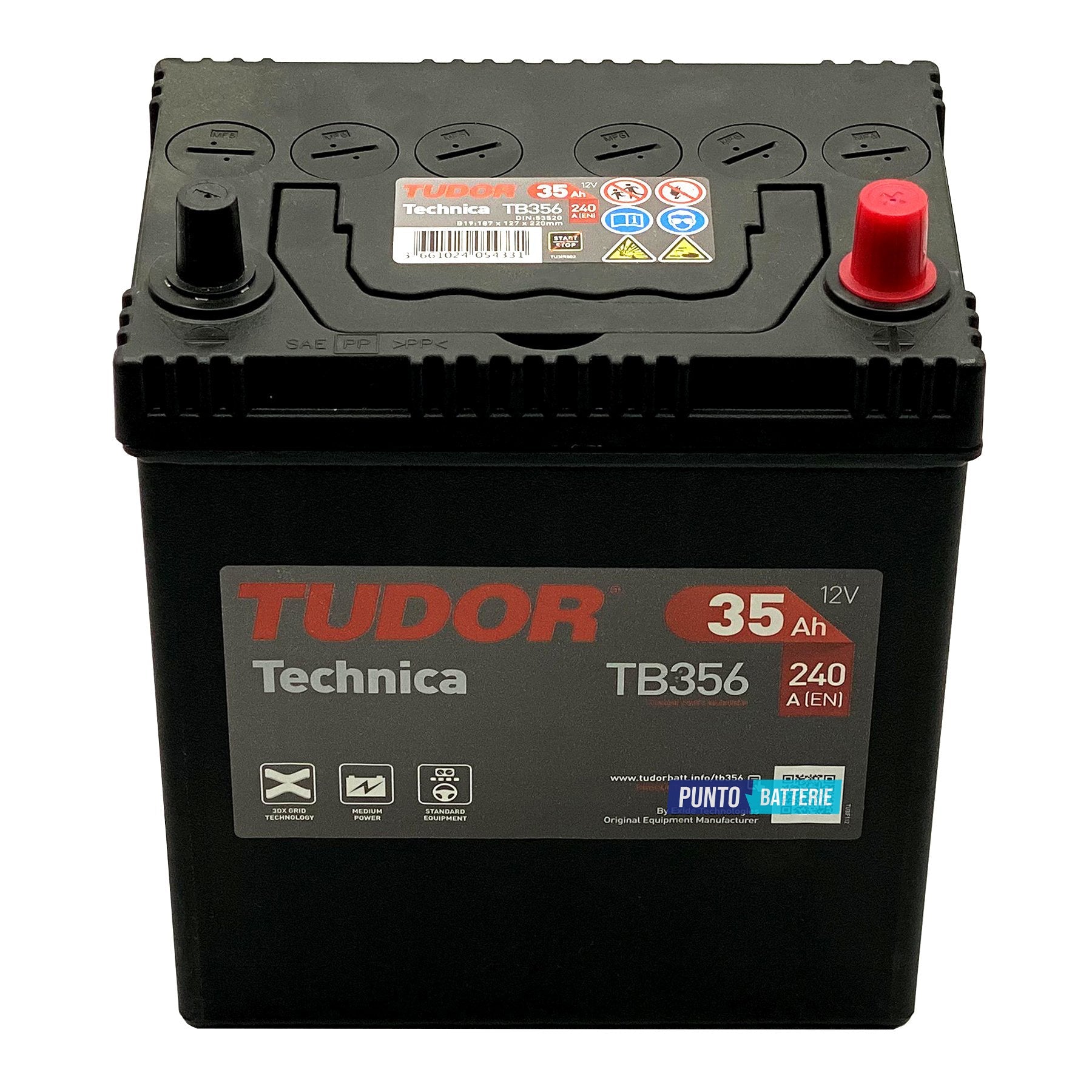 Batteria auto 35ah, 240a, 12v