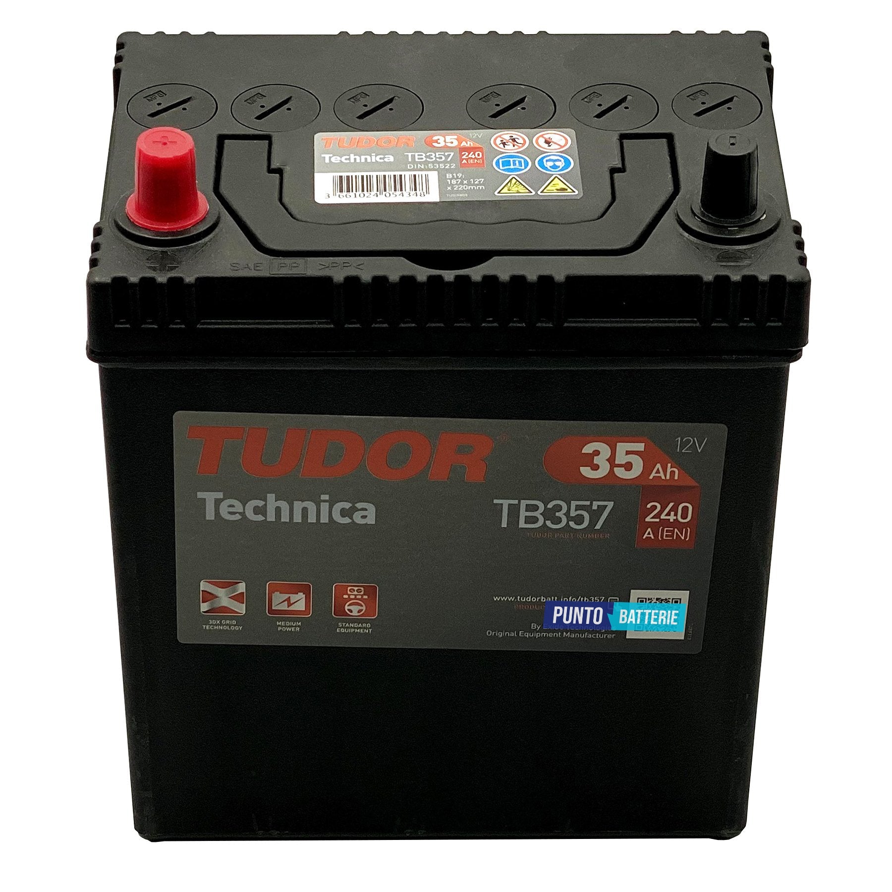 Batteria auto 35ah, 240a, 12v