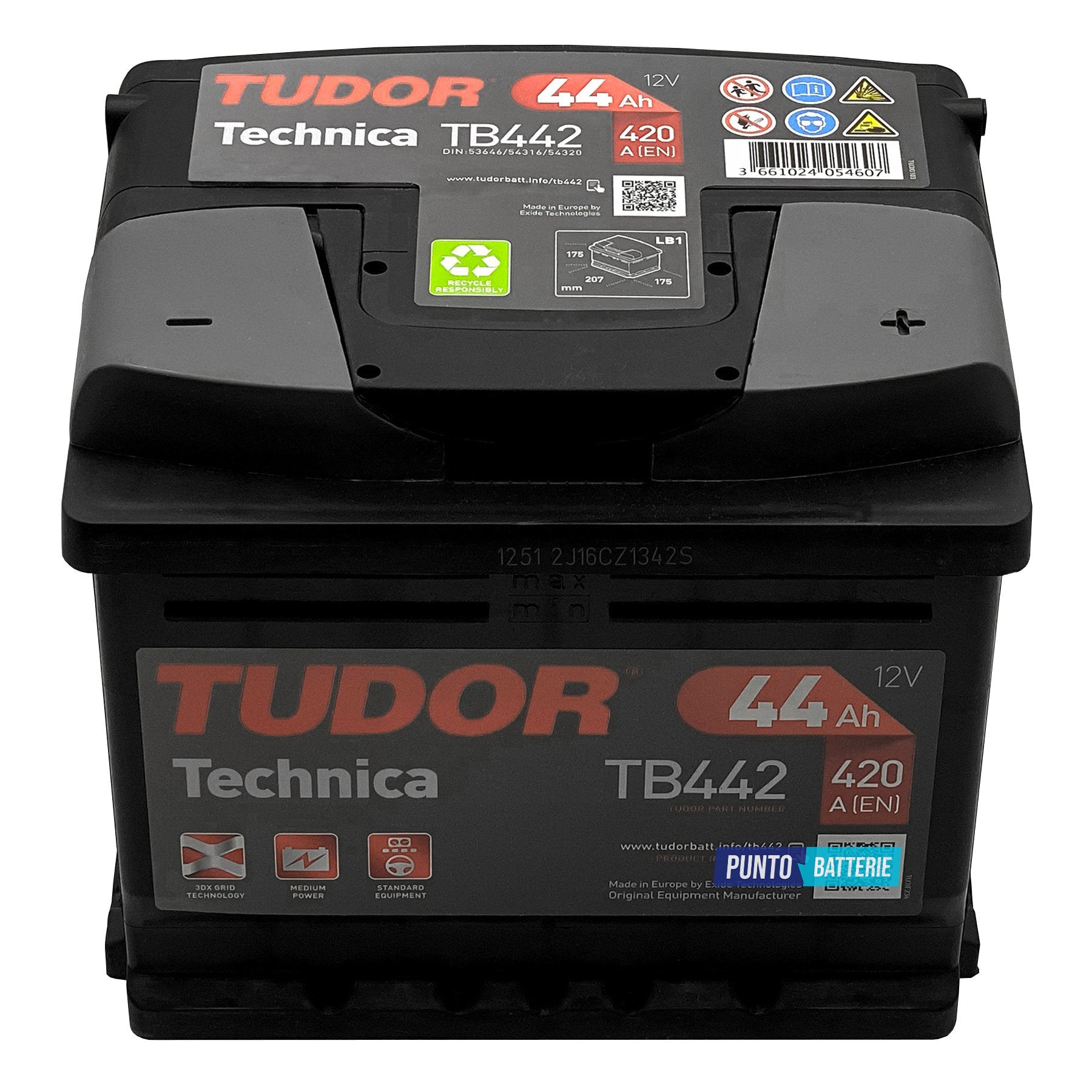 Batteria auto 44ah, 420a, 12v