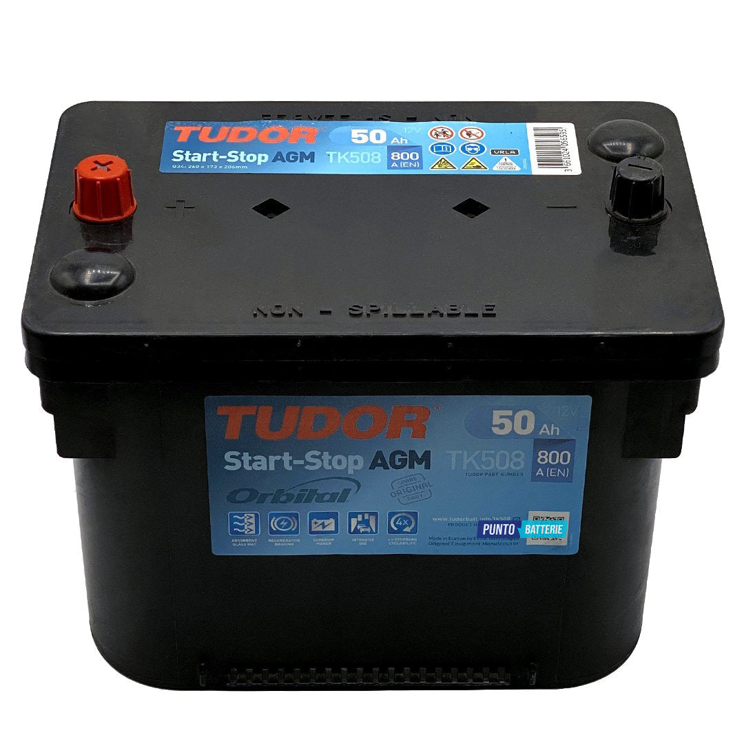 Batteria auto 50ah, 800a, 12v