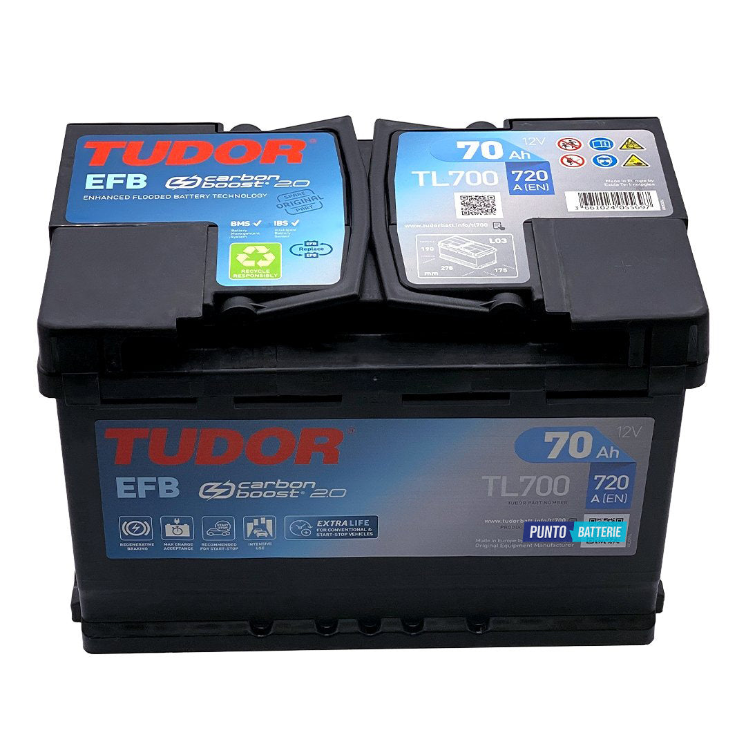 Batteria auto 70ah, 760a, 12v