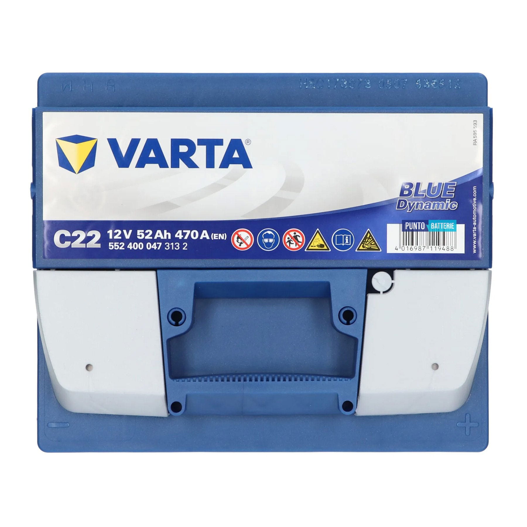 Batteria auto 52ah, 470a, 12v