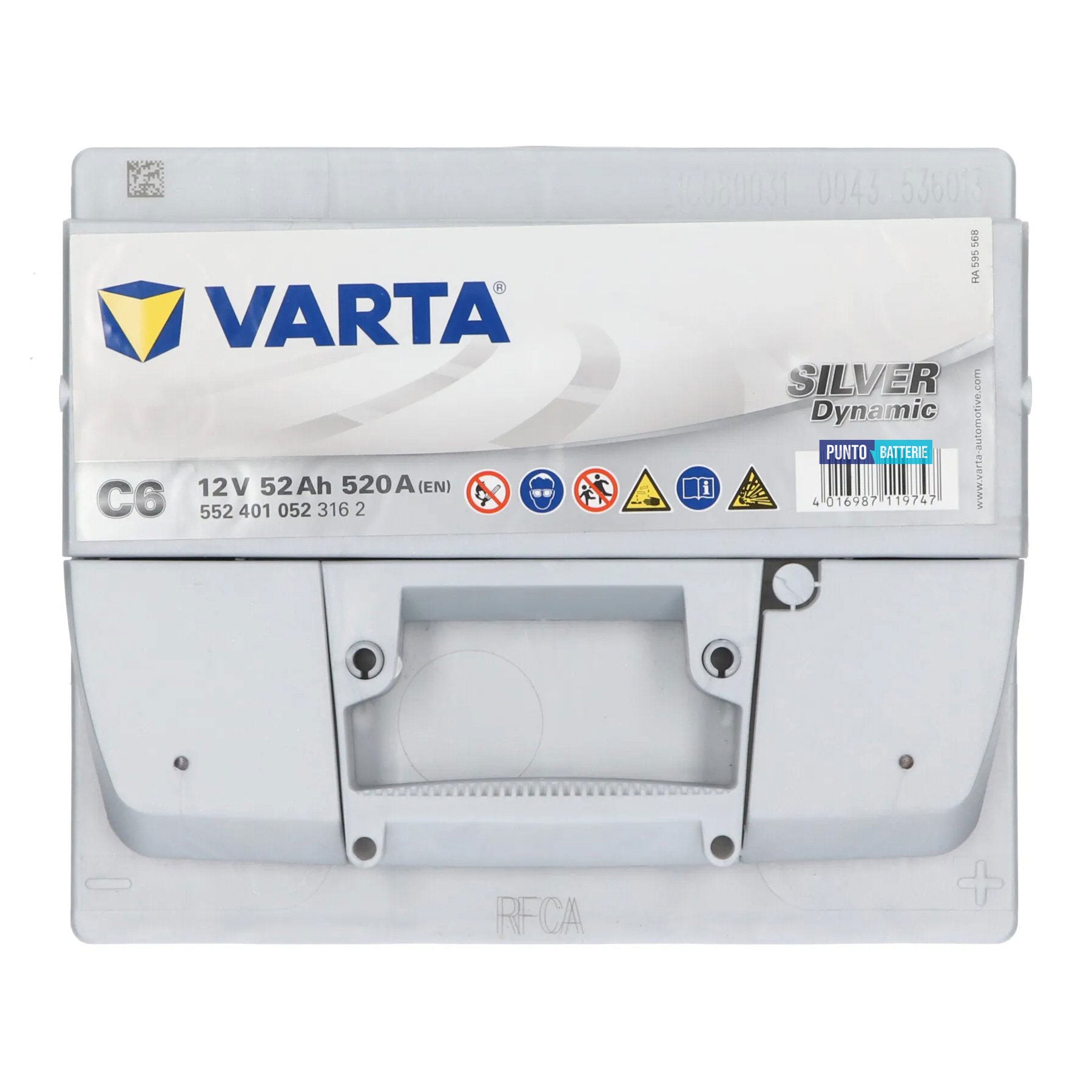 Batteria auto 52ah, 520a, 12v