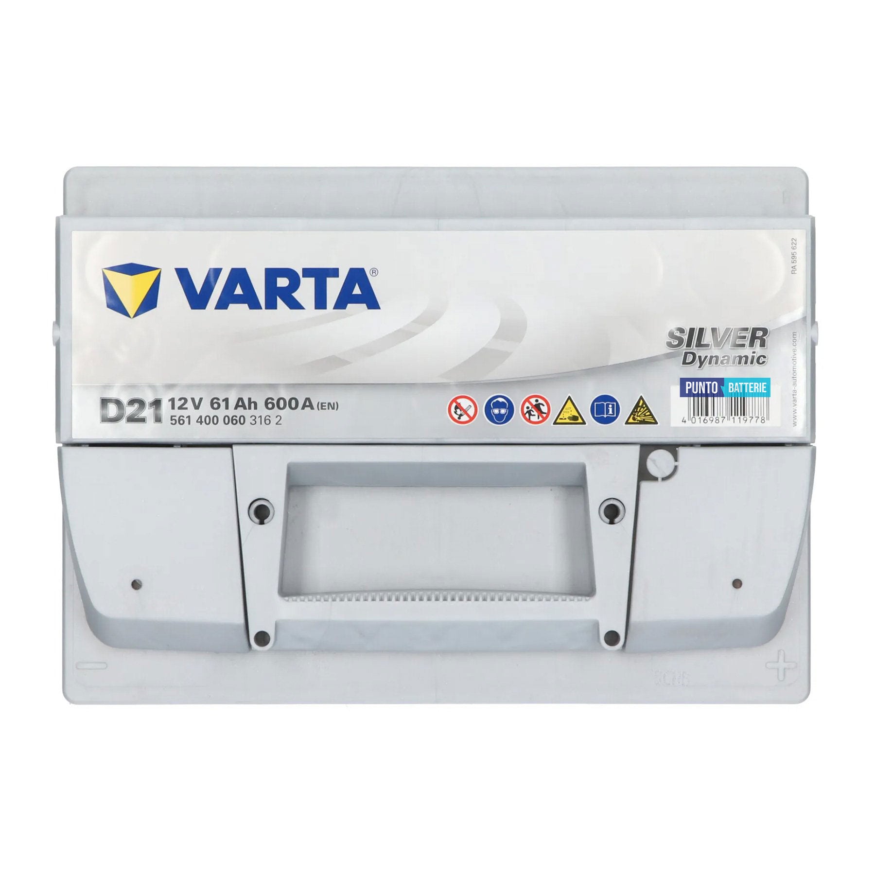 Batteria auto 61ah, 600a, 12v