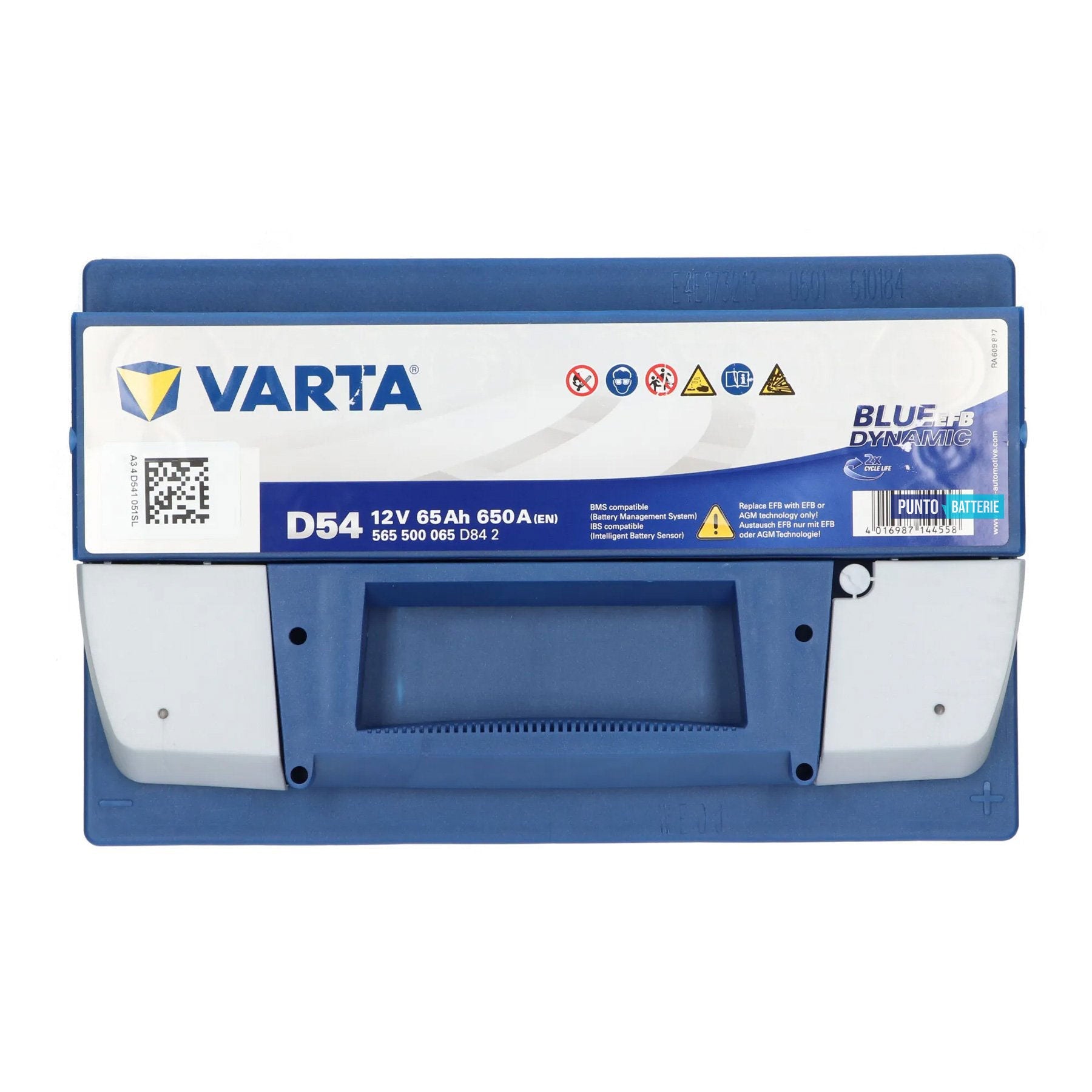 Batteria auto 65ah, 650a, 12v