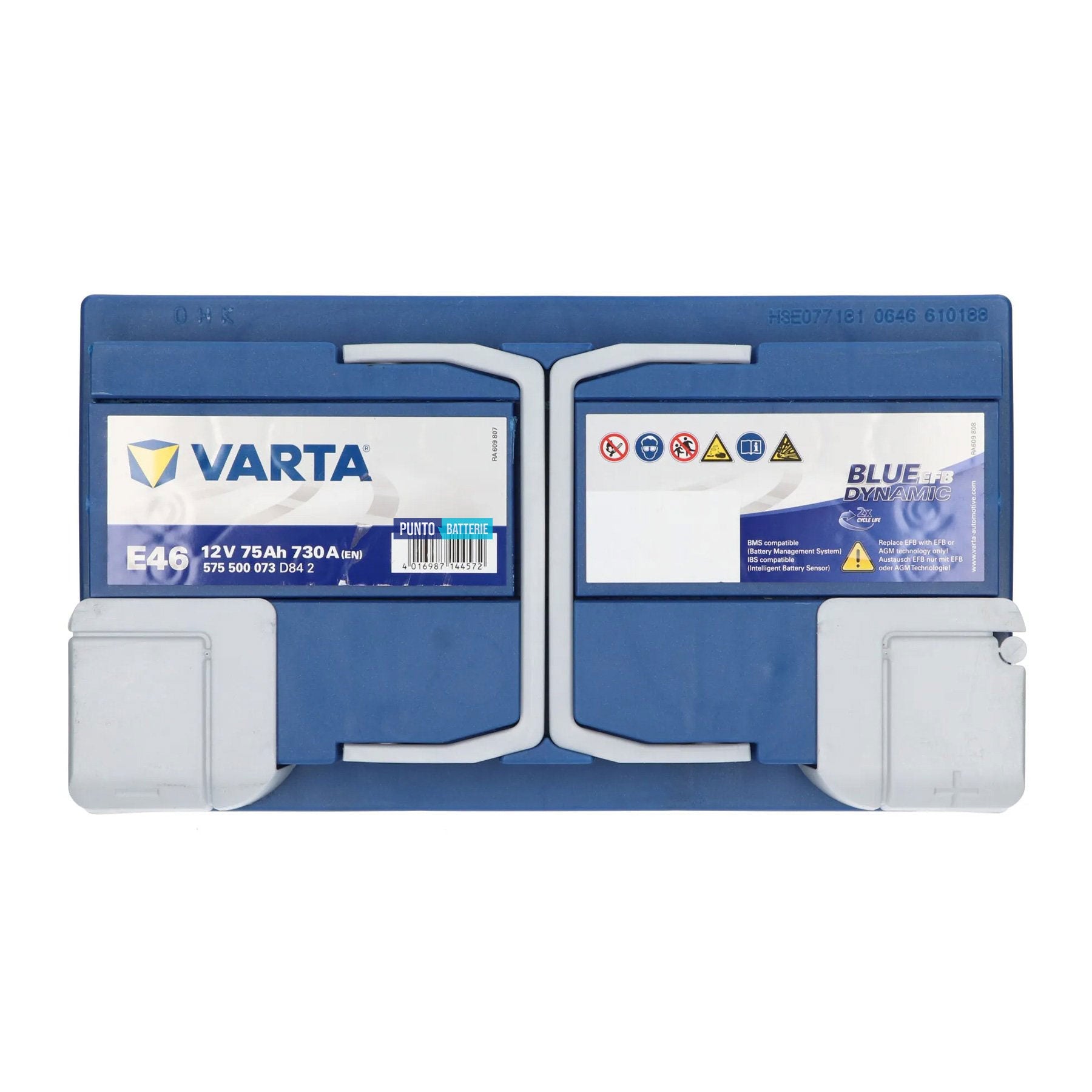 Batteria auto 75ah, 730a, 12v