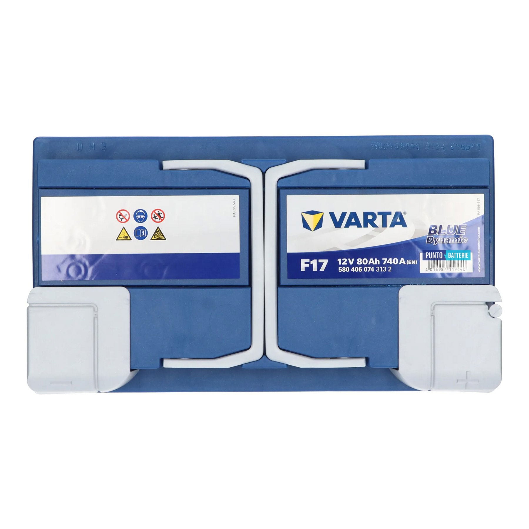 Batteria auto 80ah, 740a, 12v