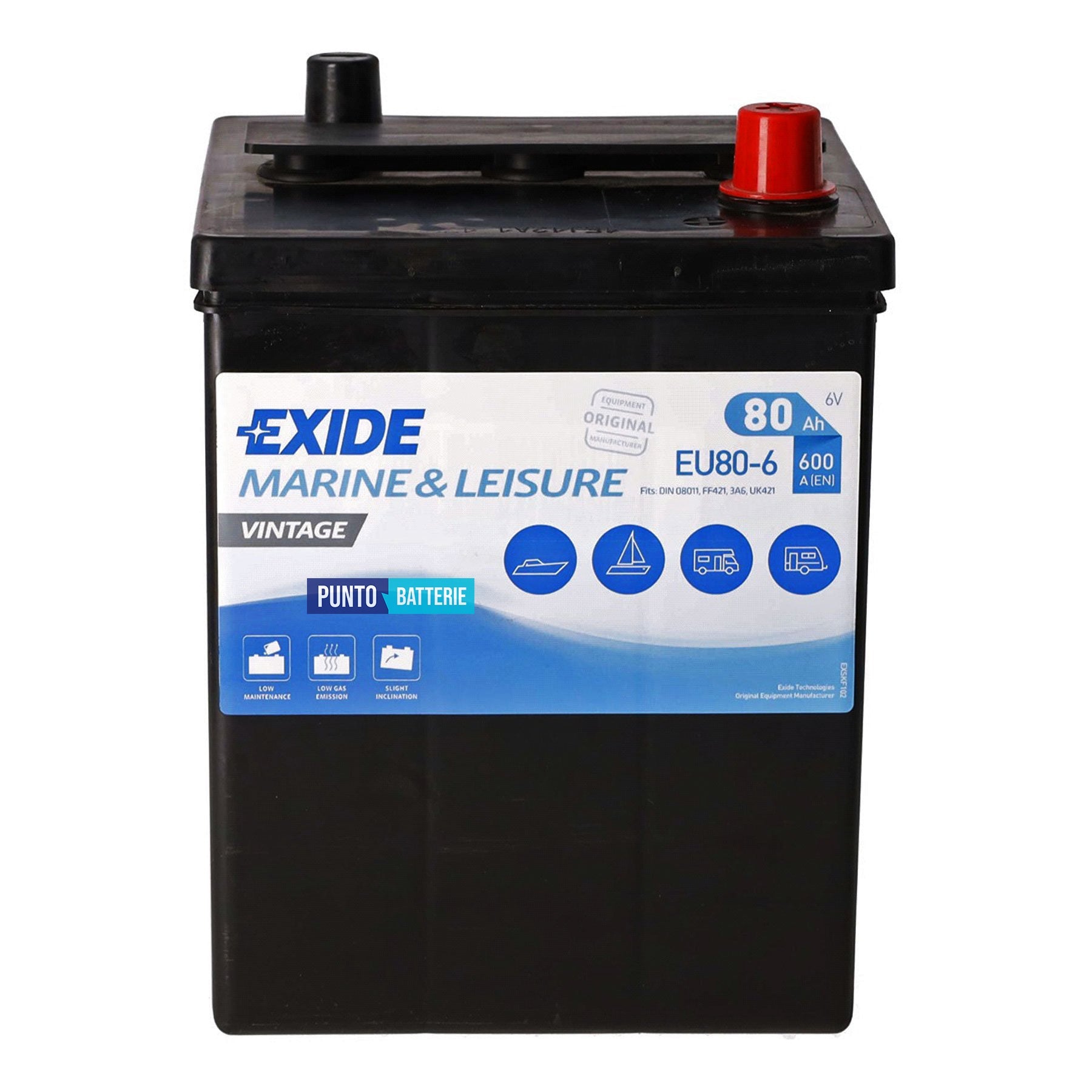 Batteria Exide 80Ah, 6V, 158x165x213mm