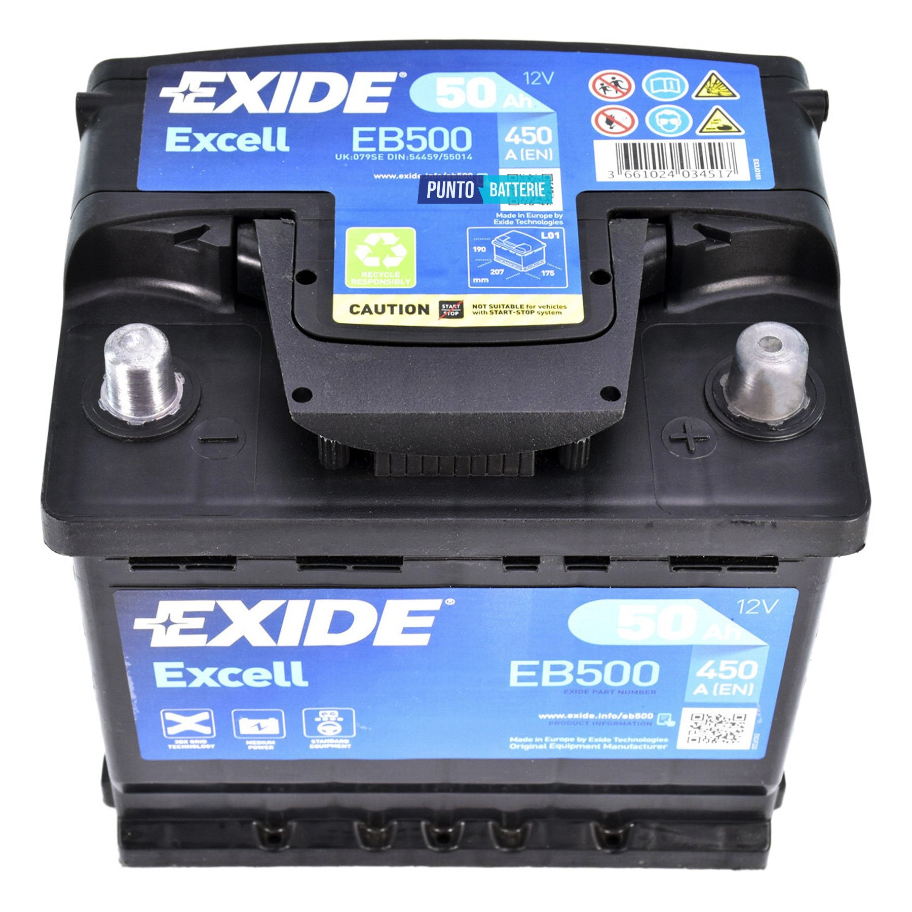 Batteria Exide EB500 Excell