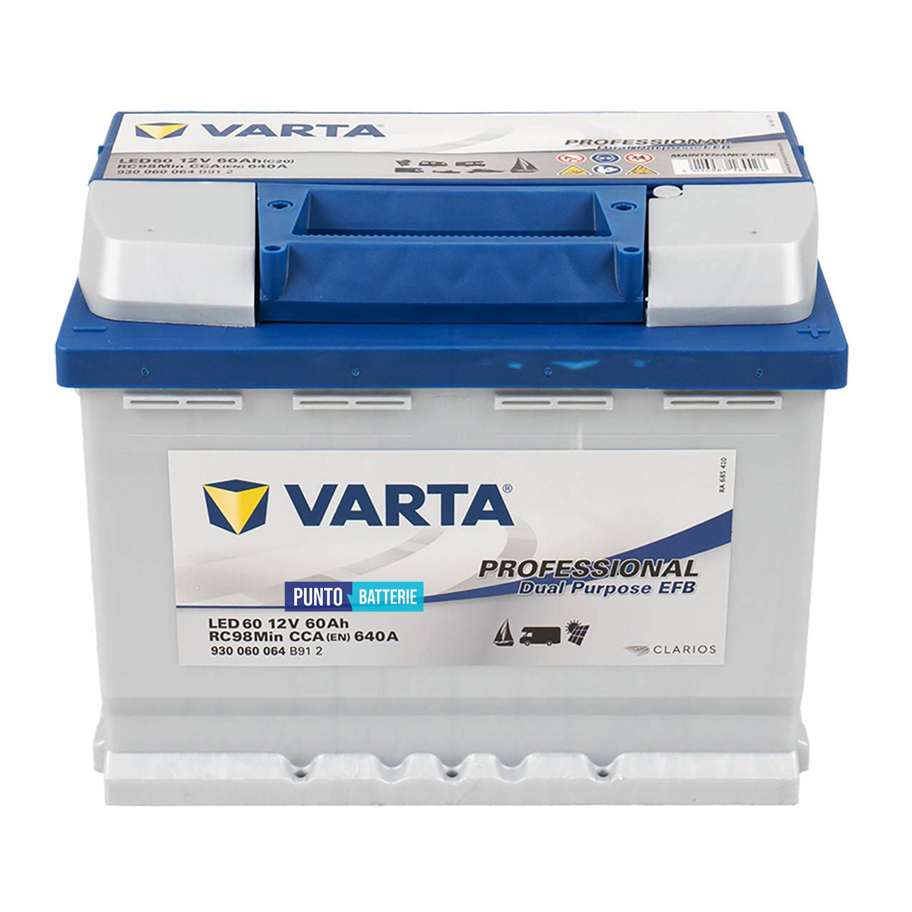 Batteria Varta LED60 Professional Dual Purpose EFB