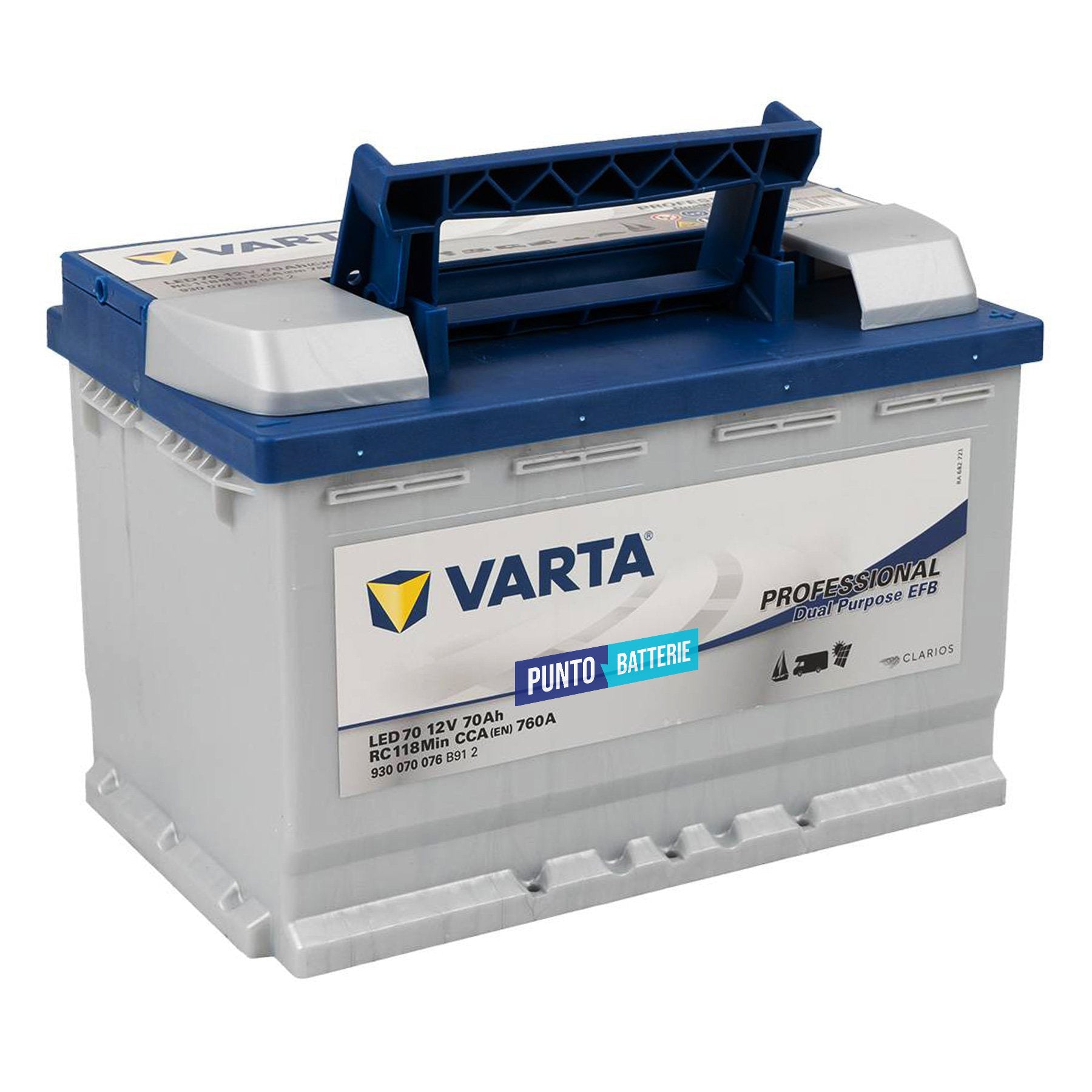 Batteria Varta LED70 Professional Dual Purpose EFB