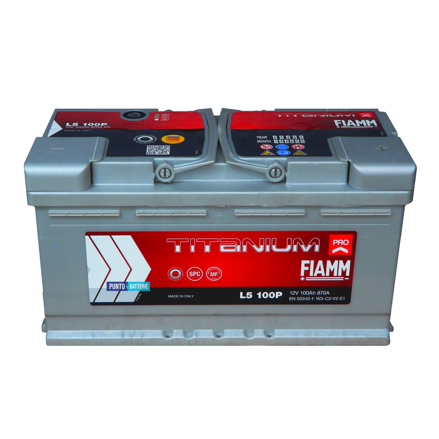 Batteria Fiamm 100Ah, 12V, 870A, 353x175x190mm