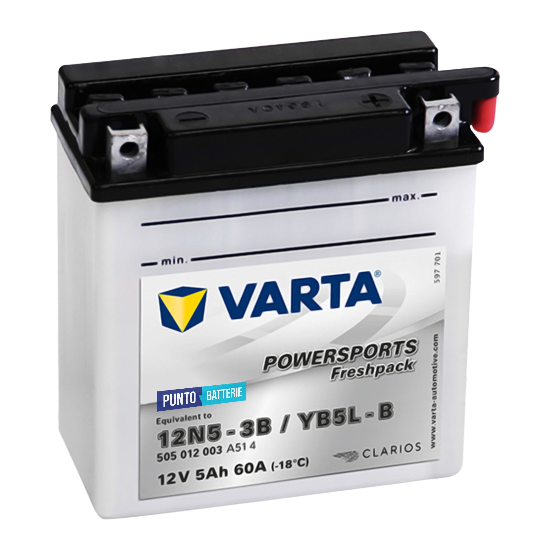 Batteria Varta 12N5-3B - Powersport Freshpack (12V, 5Ah, 60A)