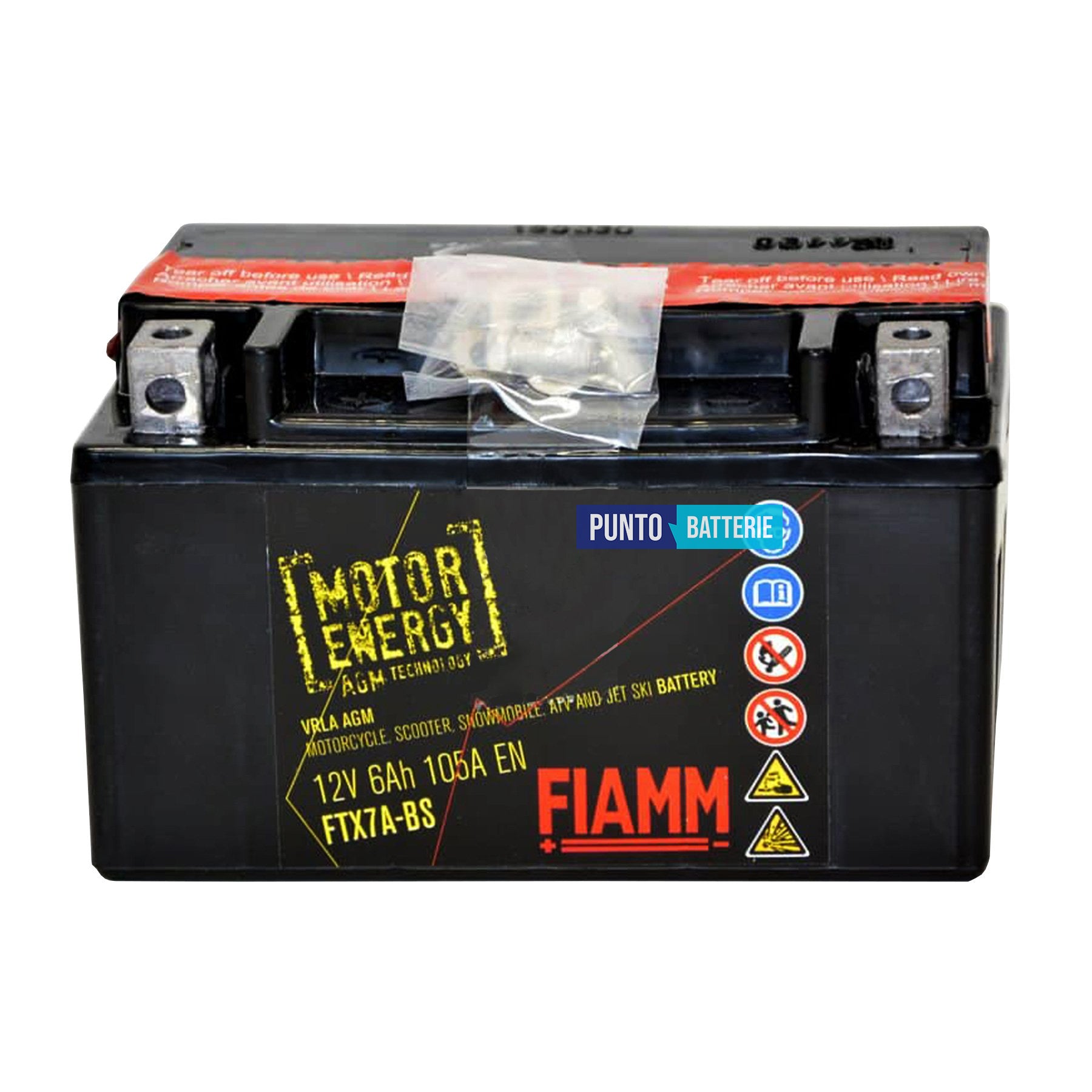 Batteria Fiamm 6Ah, 12V, 105A , 150x87x93mm