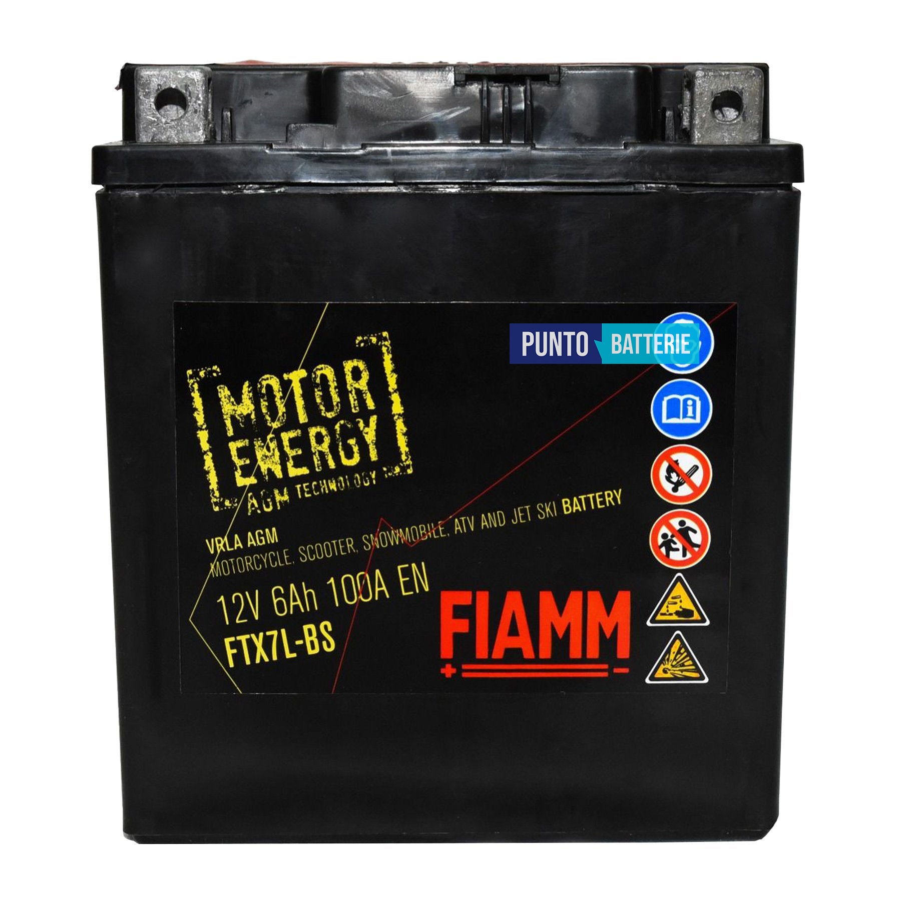 Batteria Fiamm 6Ah, 12V, 100A , 113x70x130mm