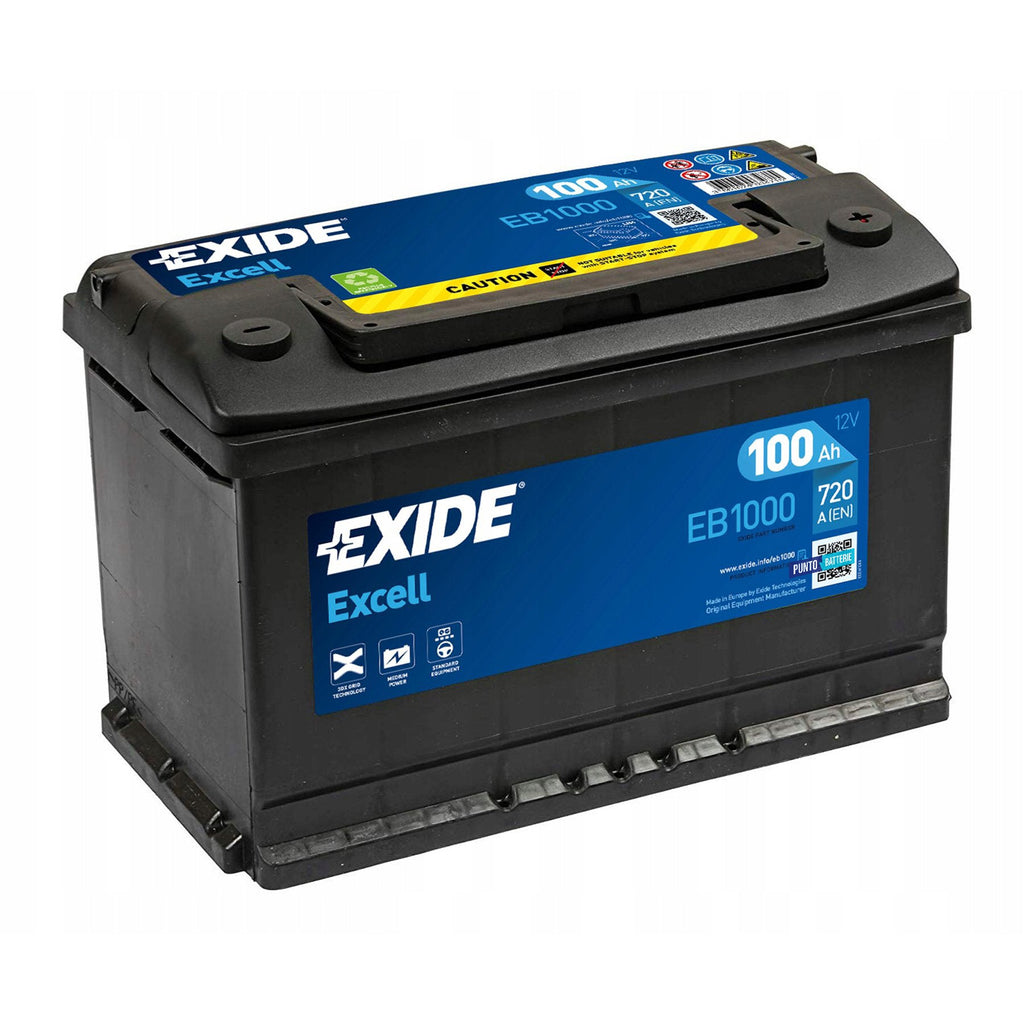 Batteria Exide EB1000 - Excell (12V, 100Ah, 720A) - Puntobatterie