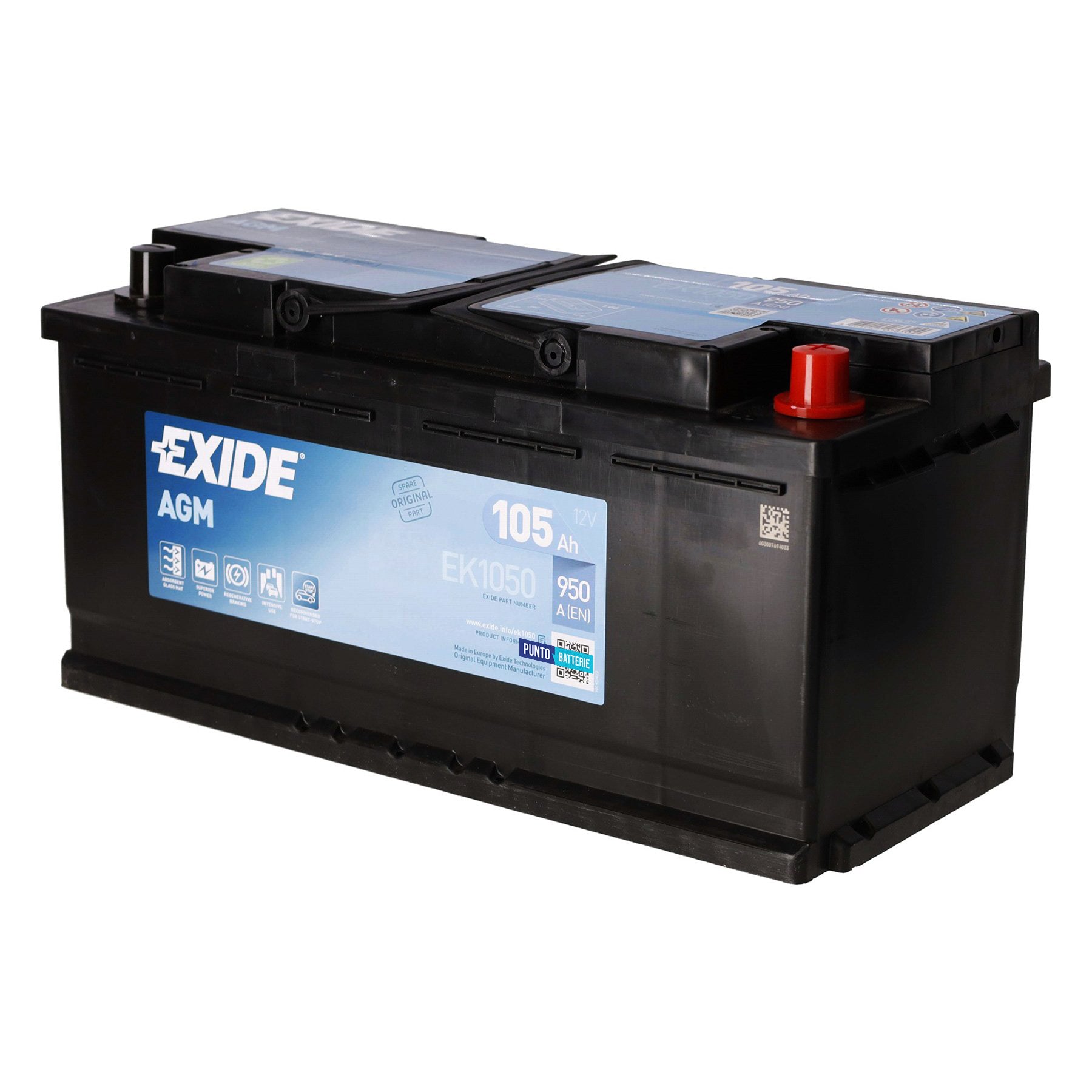 Batteria Exide EL1050 - EFB (12V, 105Ah, 950A) - Puntobatterie